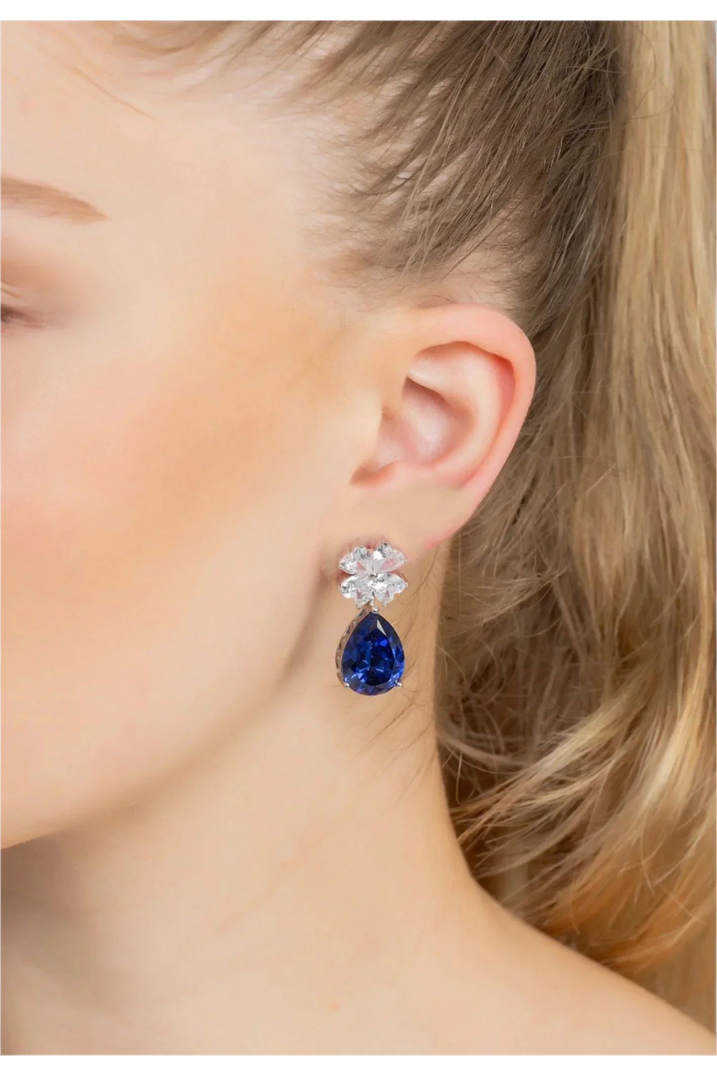 Victoria Teardrop Earrings Silver Tanzanite - LATELITA Earrings