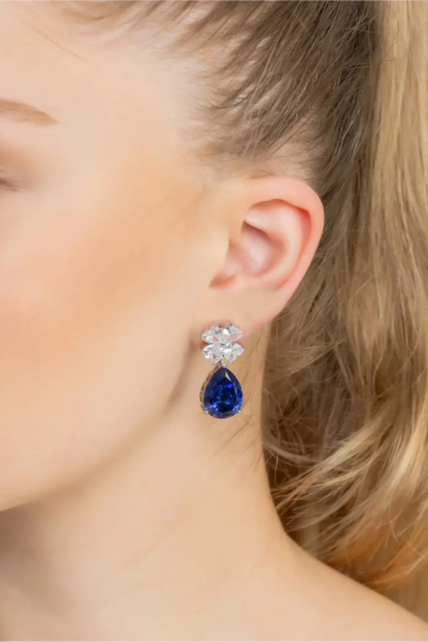 Victoria Teardrop Earrings Silver Tanzanite - LATELITA Earrings