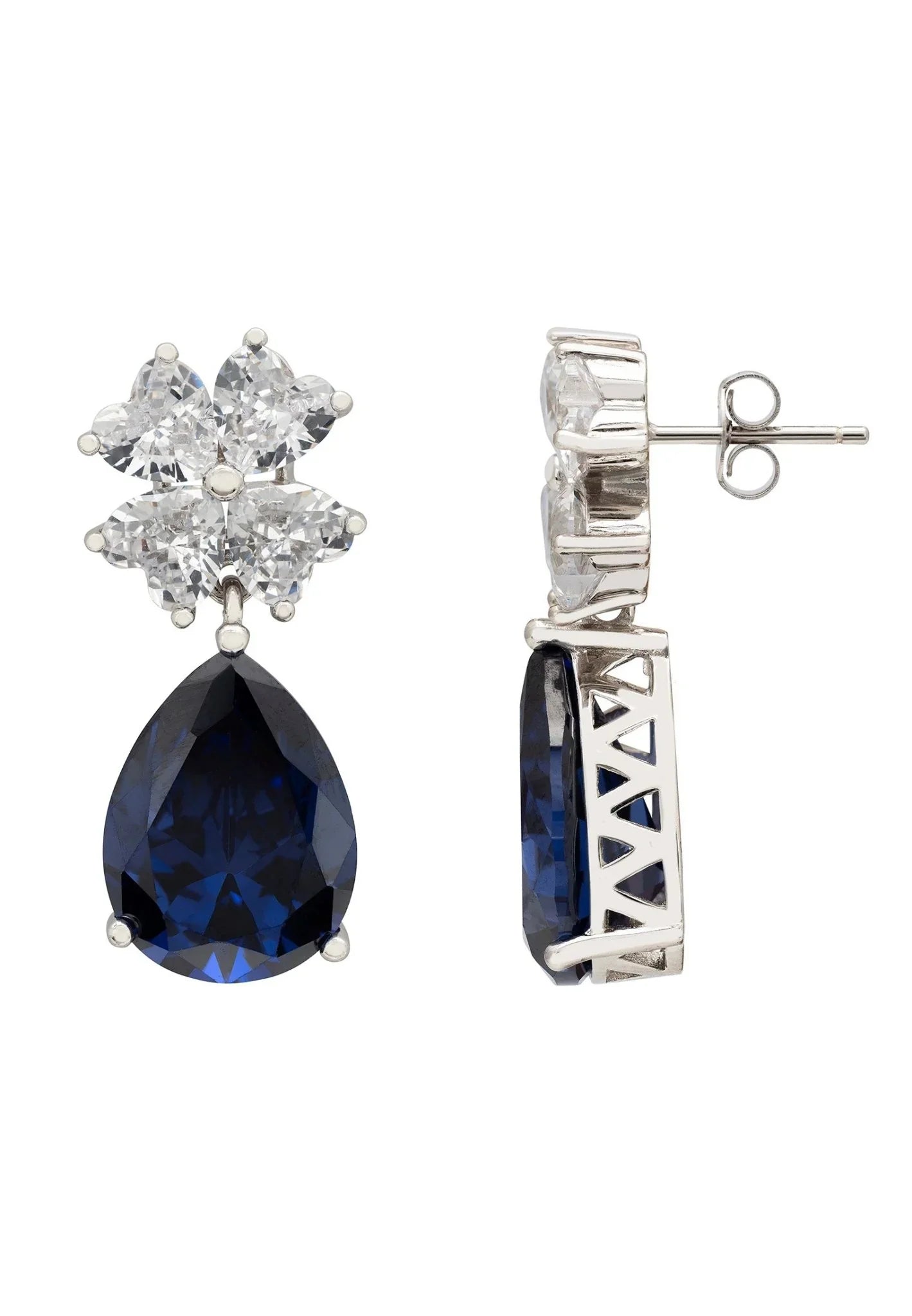 Victoria Teardrop Earrings Silver Tanzanite - LATELITA Earrings