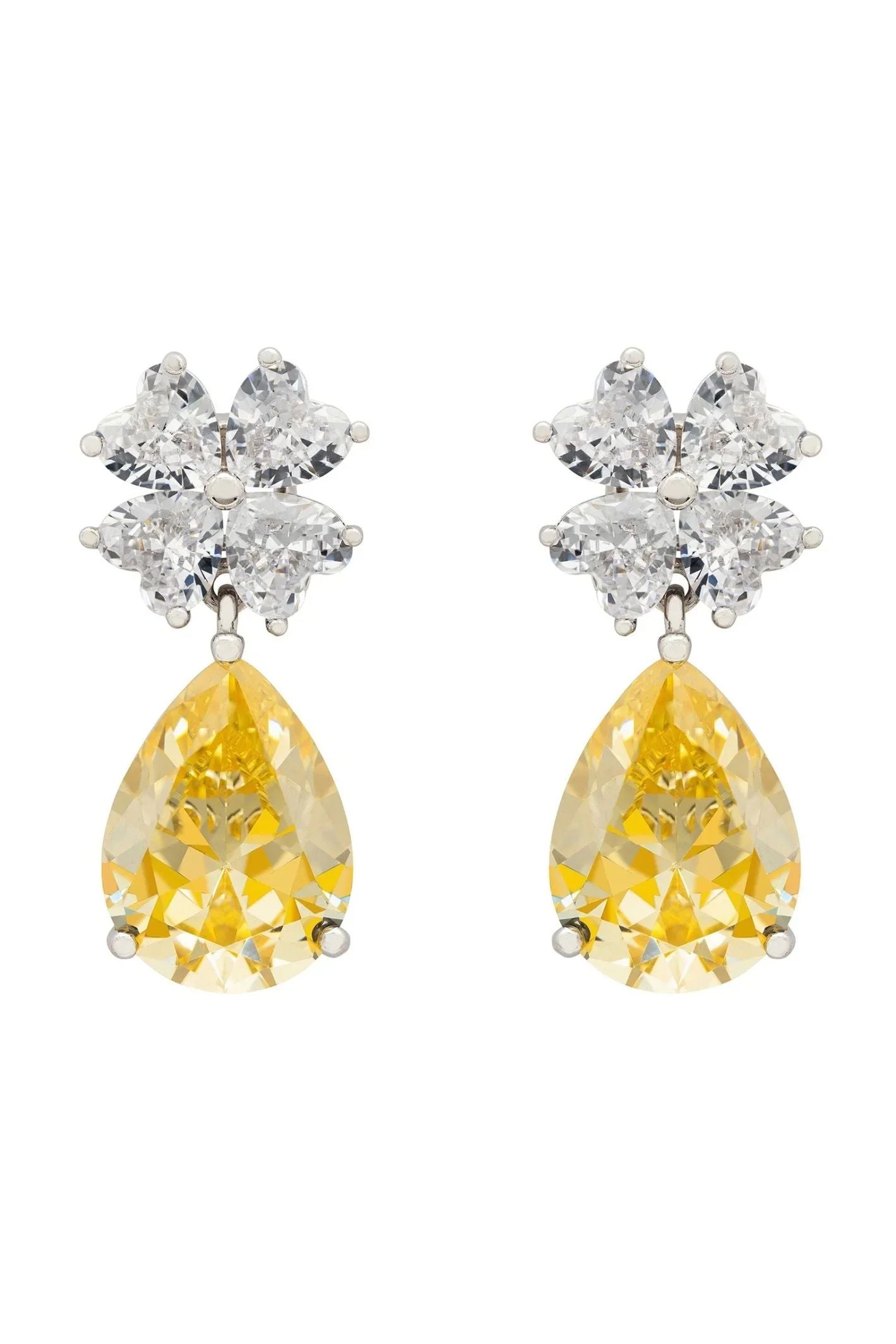 Victoria Teardrop Earrings Silver Yellow Topaz - LATELITA Earrings