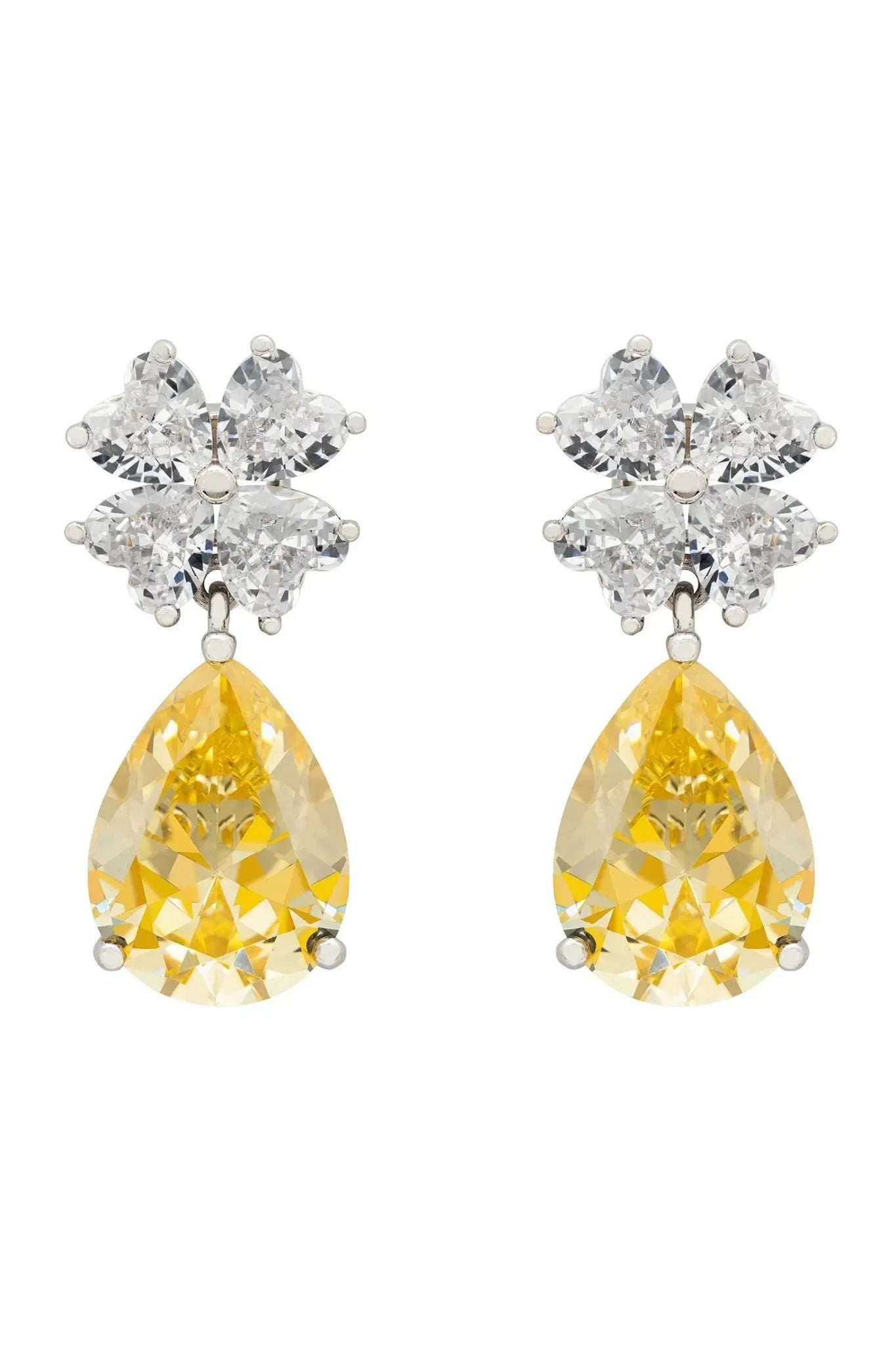 Victoria Teardrop Earrings Silver Yellow Topaz - LATELITA Earrings