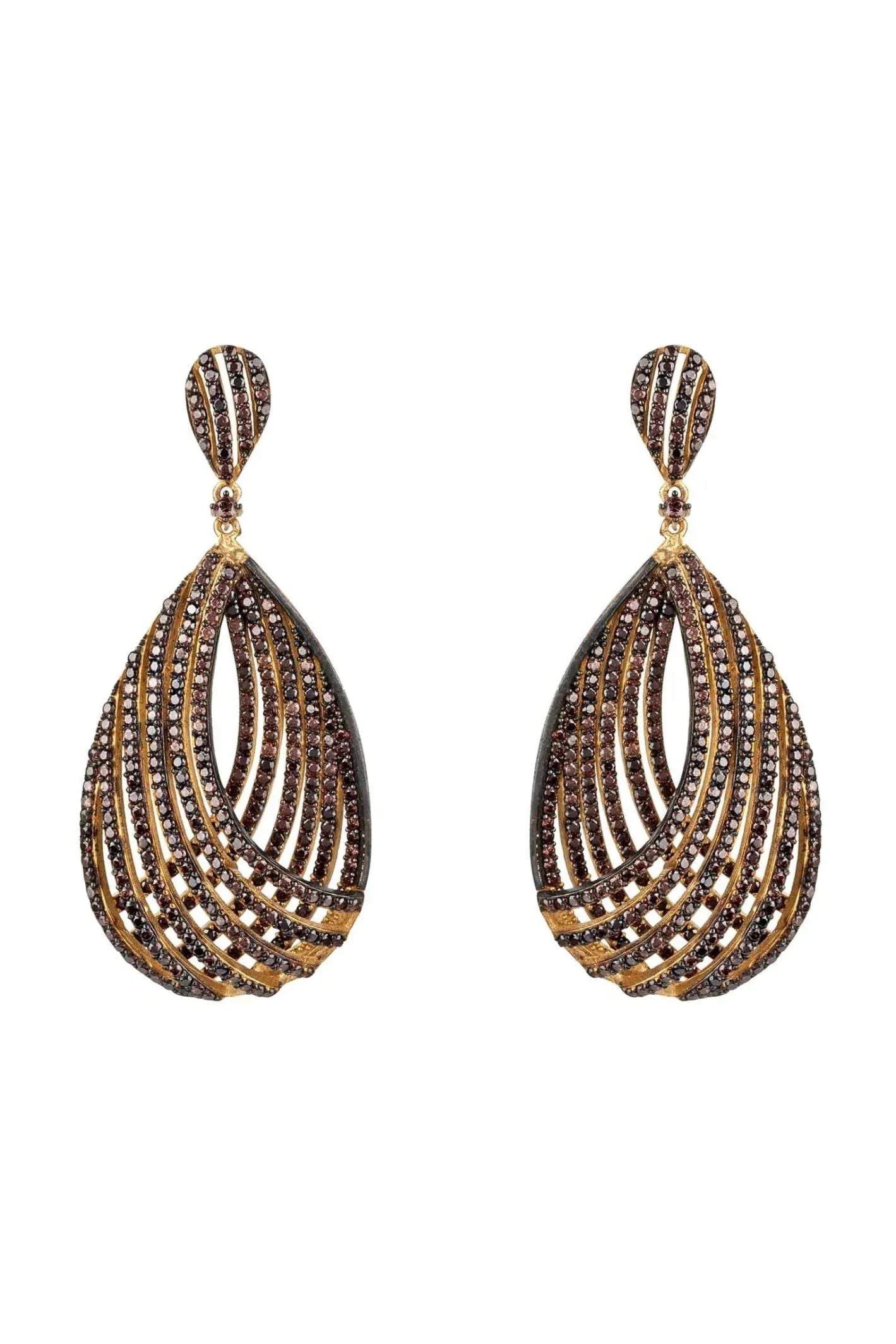 Vortex Teardrop Earring Chocolate Cz - LATELITA Earrings