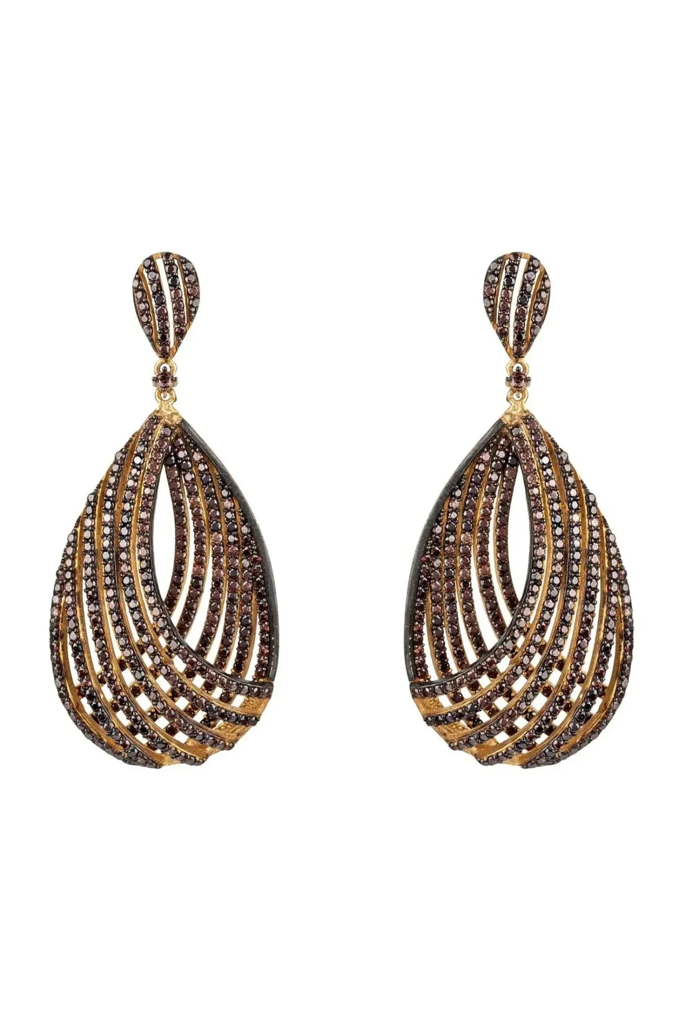 Vortex Teardrop Earring Chocolate Cz - LATELITA Earrings