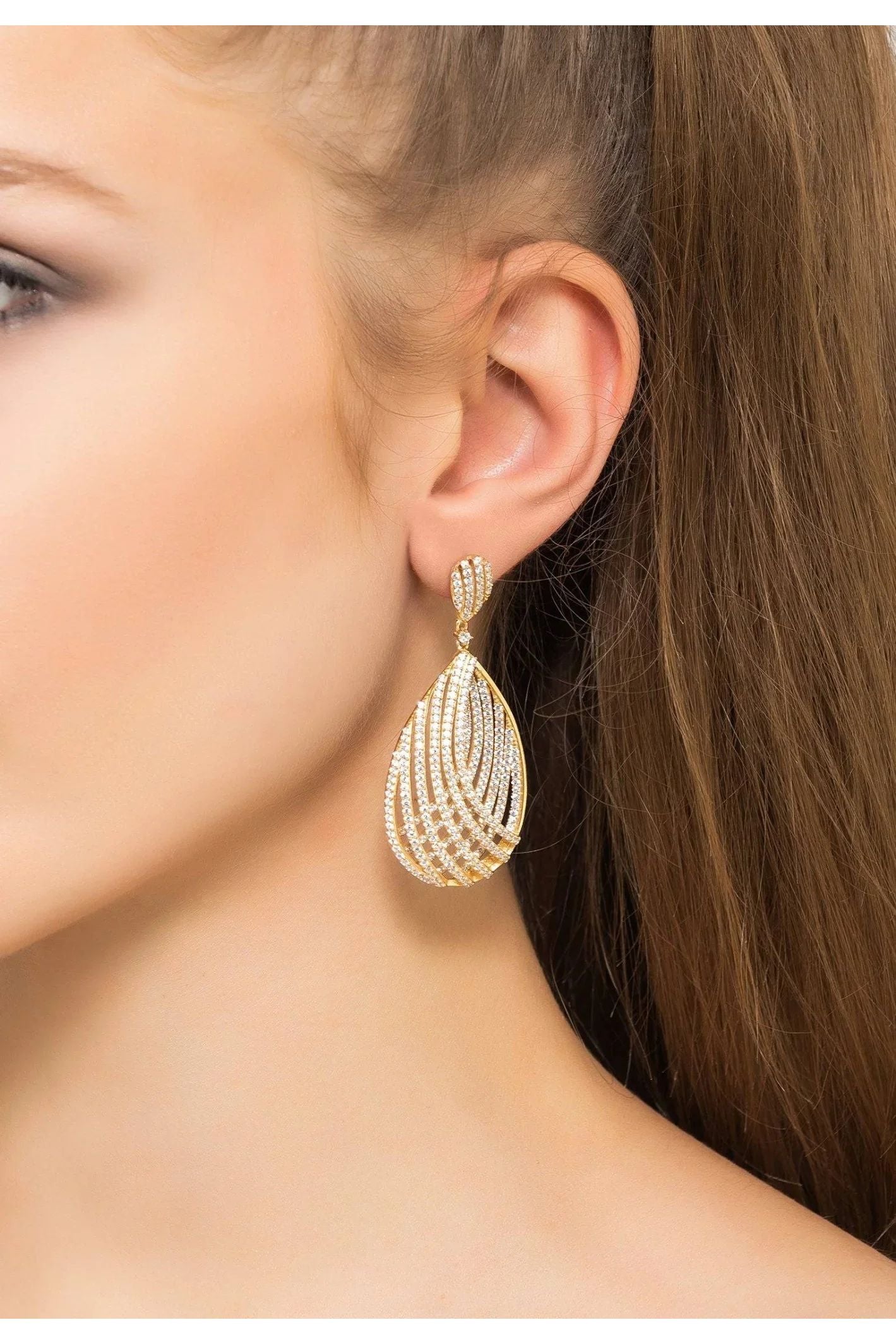 Vortex Teardrop Earring Gold - LATELITA Earrings