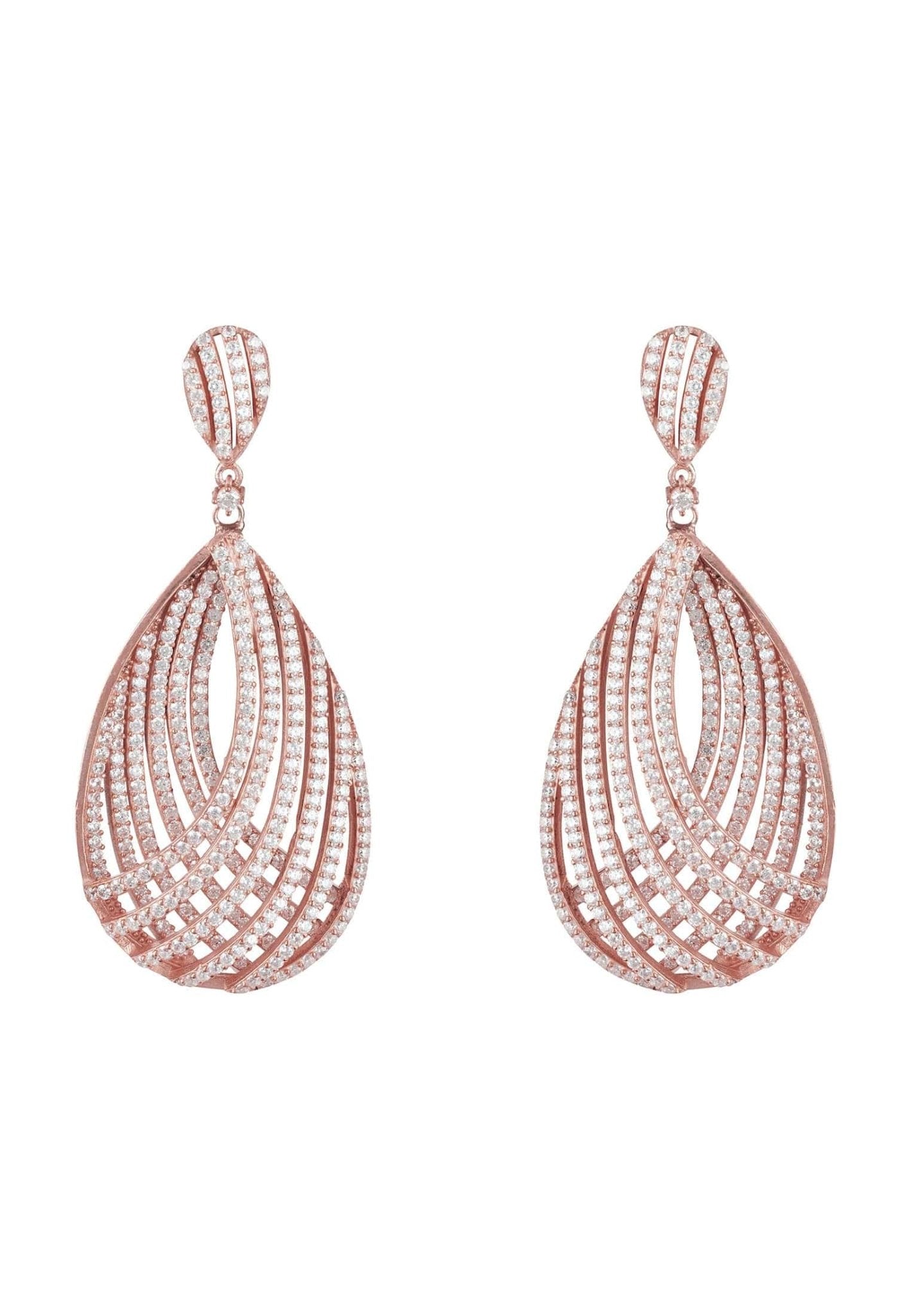 Vortex Teardrop Earring Rosegold - LATELITA Earrings
