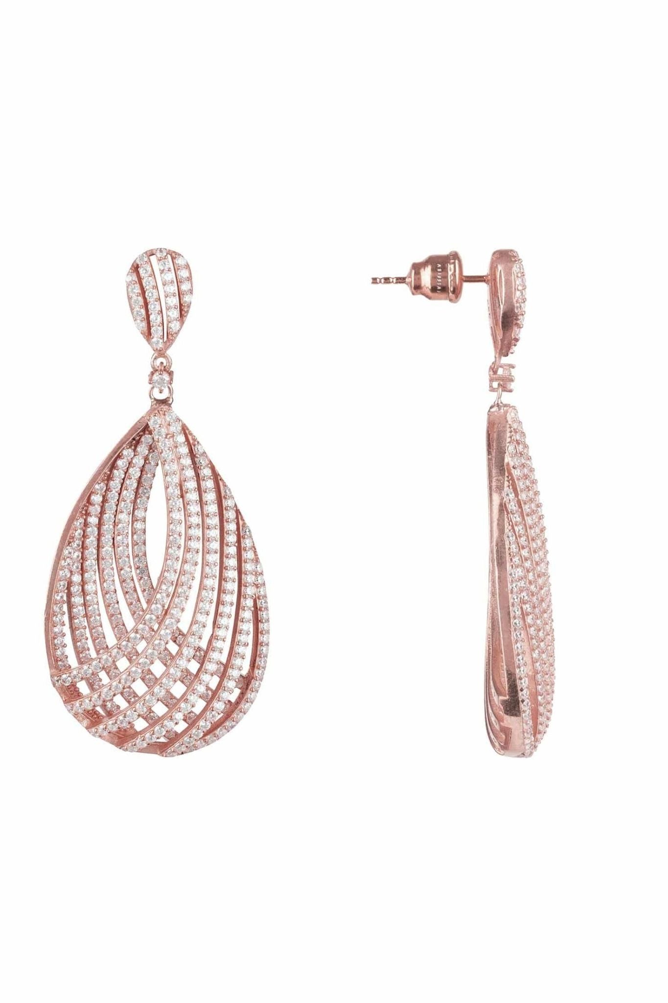 Vortex Teardrop Earring Rosegold - LATELITA Earrings