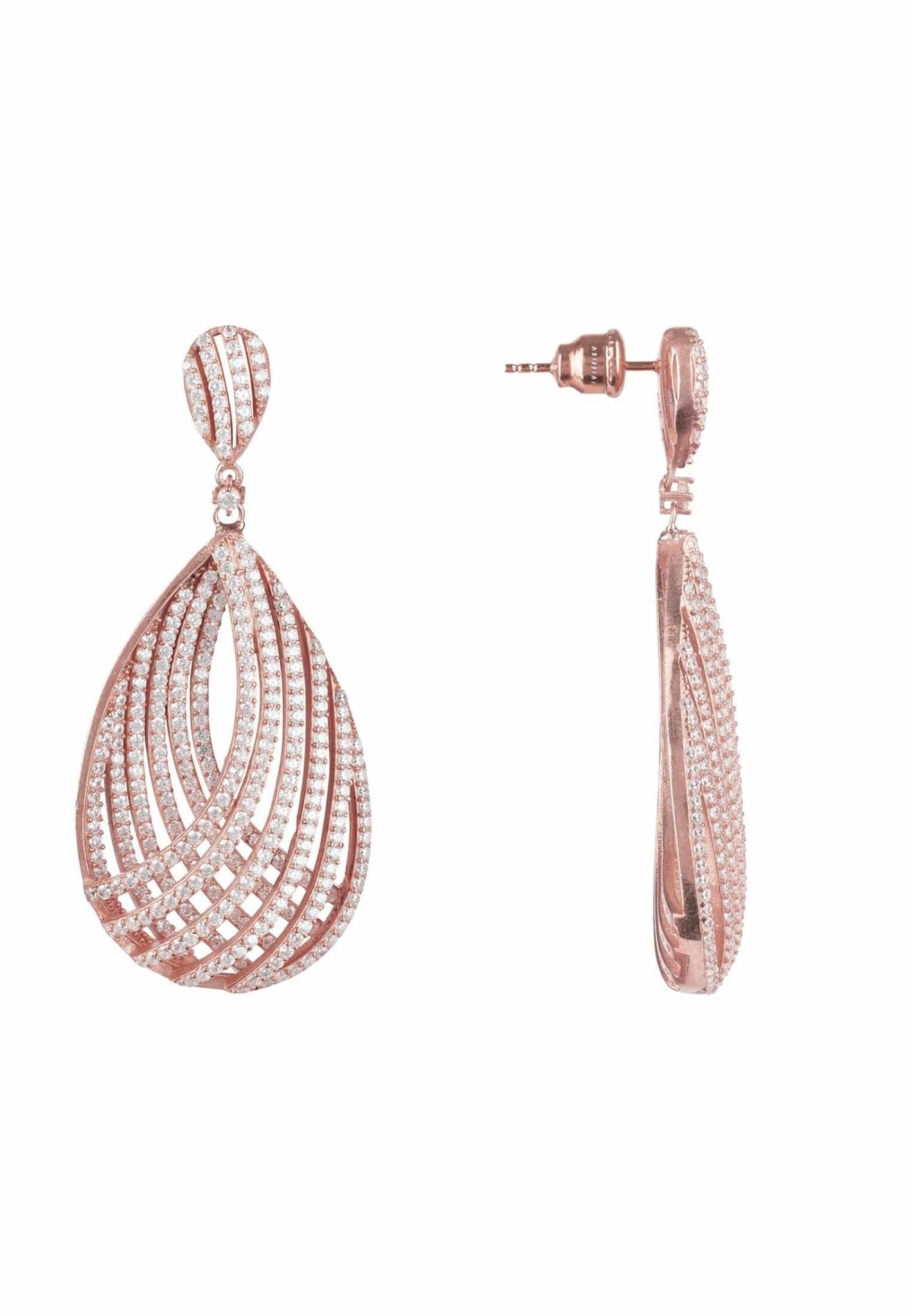 Vortex Teardrop Earring Rosegold - LATELITA Earrings
