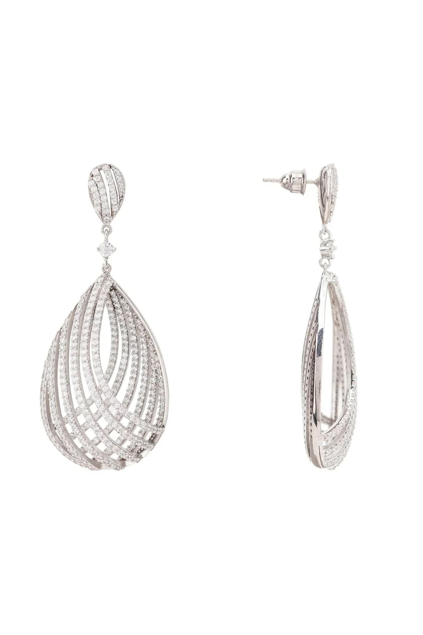 Vortex Teardrop Earring Silver - LATELITA Earrings