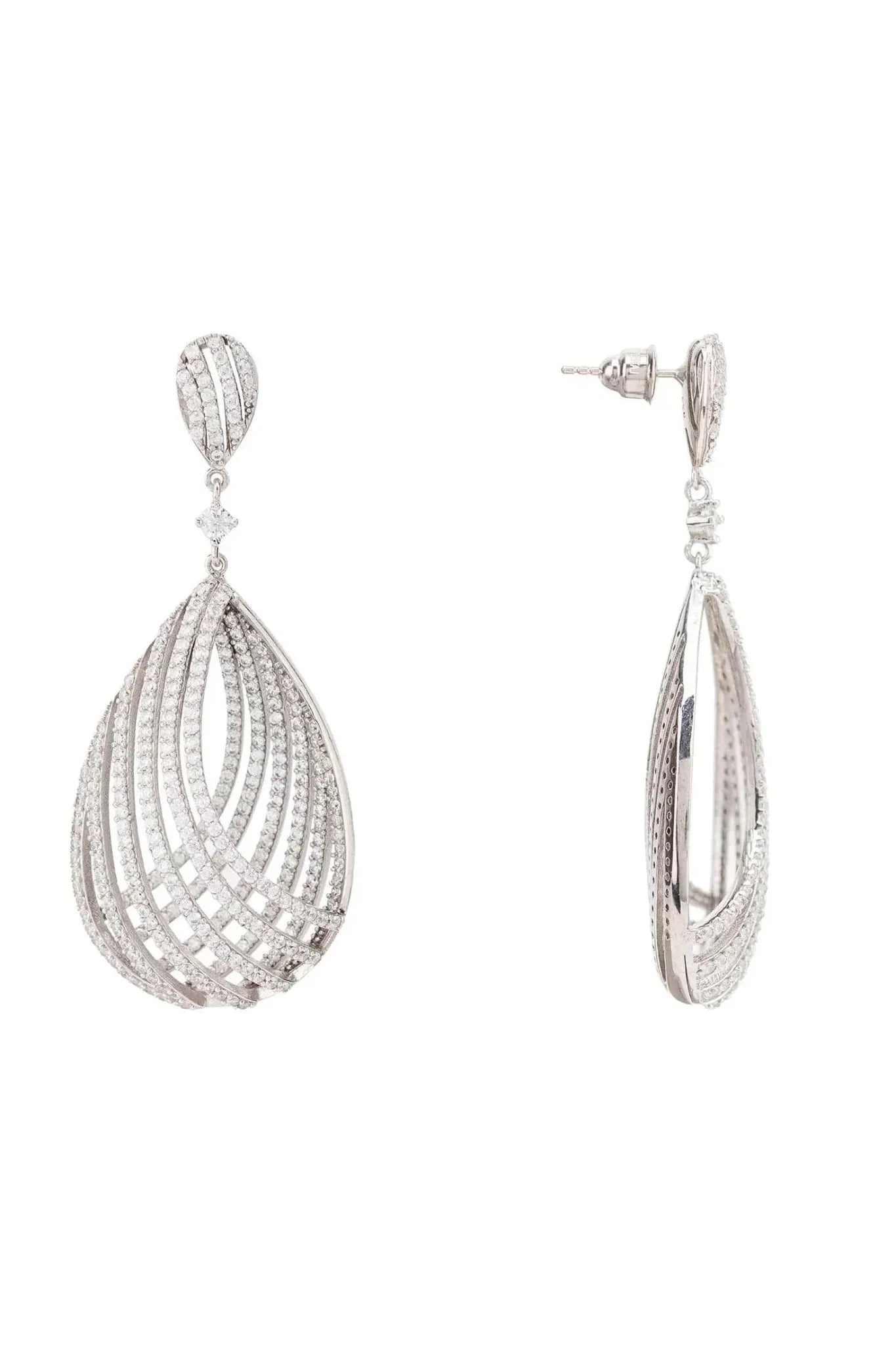 Vortex Teardrop Earring Silver - LATELITA Earrings
