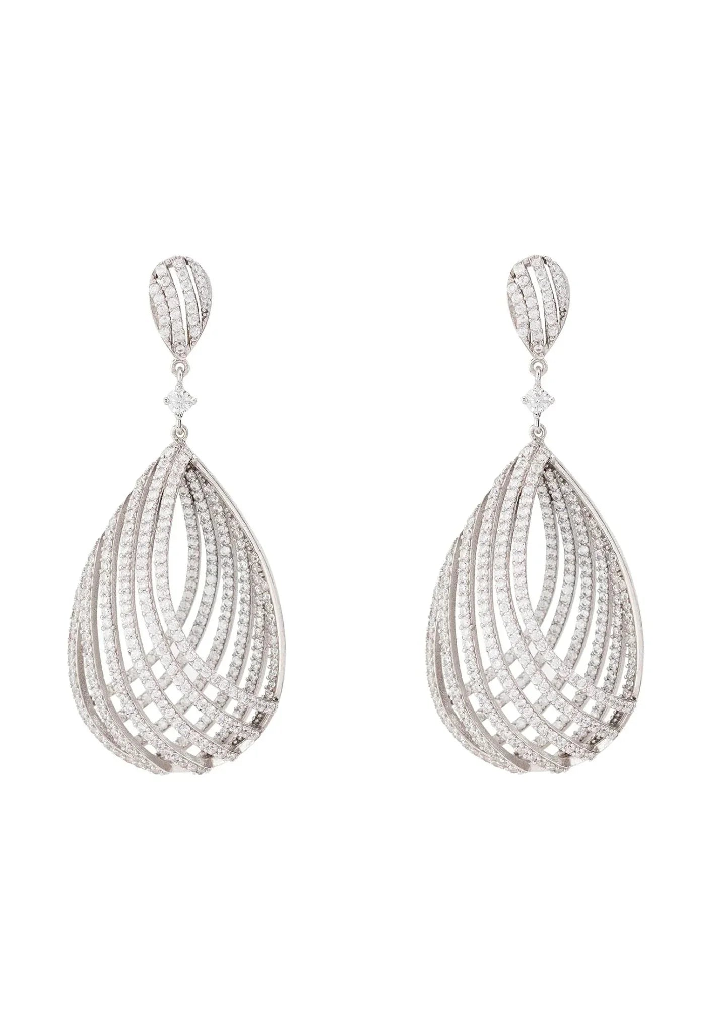 Vortex Teardrop Earring Silver - LATELITA Earrings