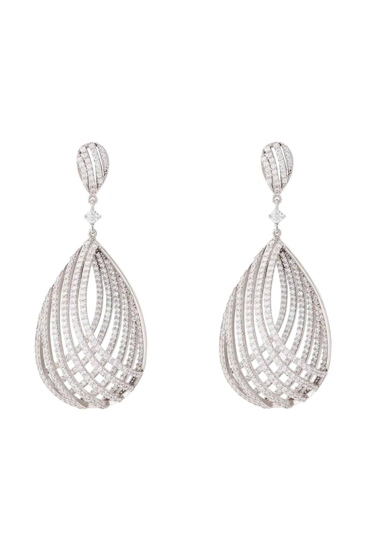 Vortex Teardrop Earring Silver - LATELITA Earrings
