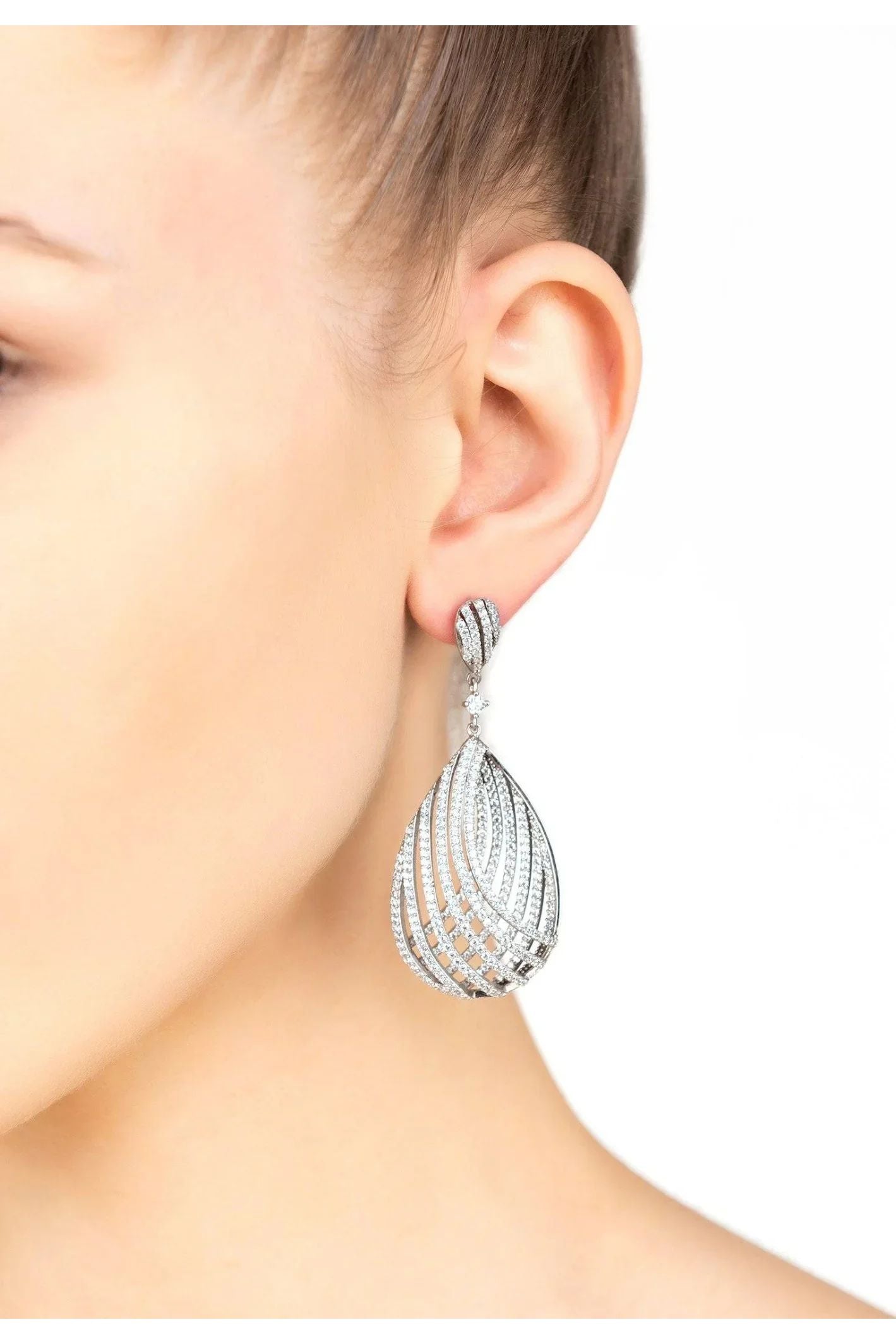 Vortex Teardrop Earring Silver - LATELITA Earrings