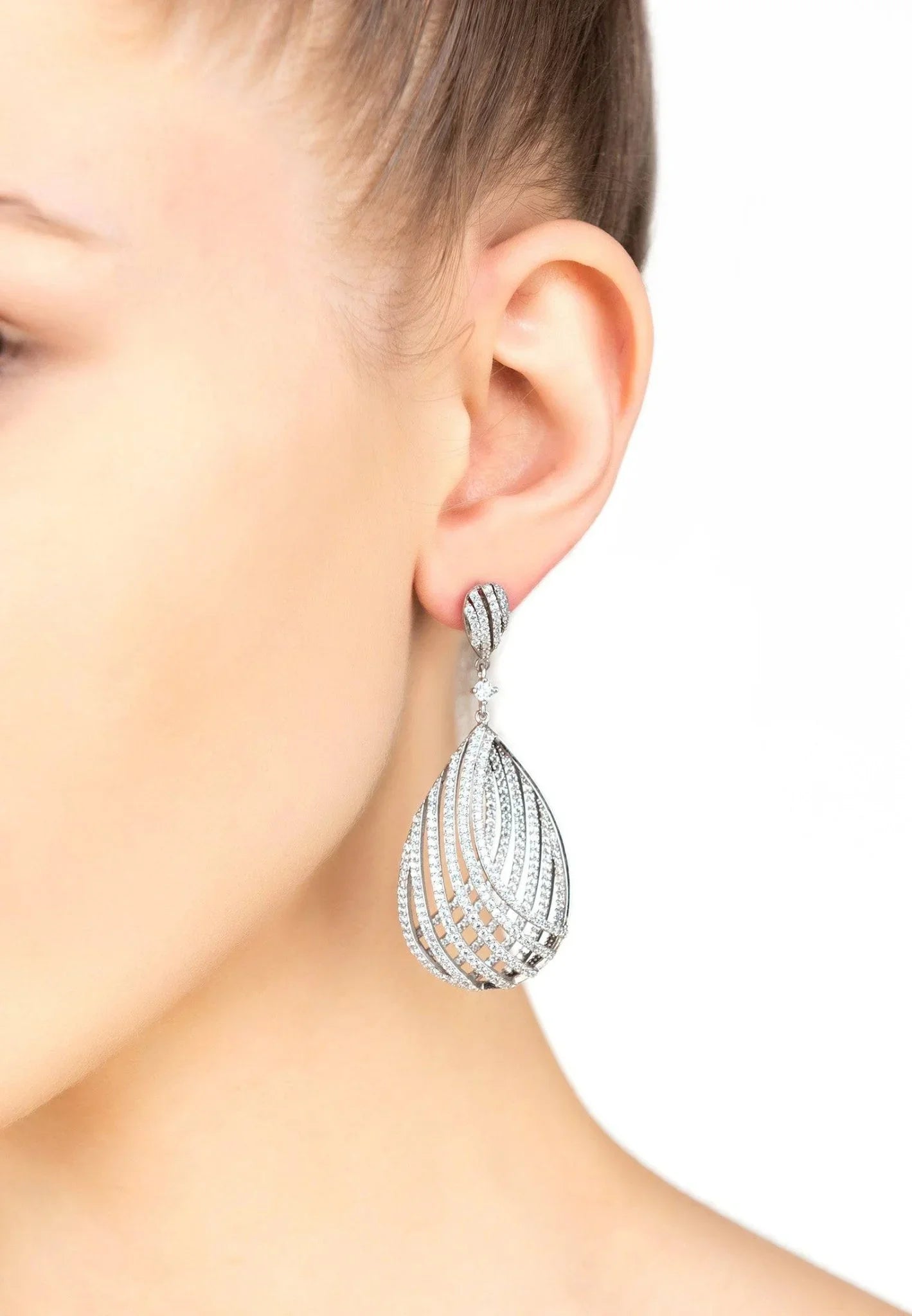 Vortex Teardrop Earring Silver - LATELITA Earrings