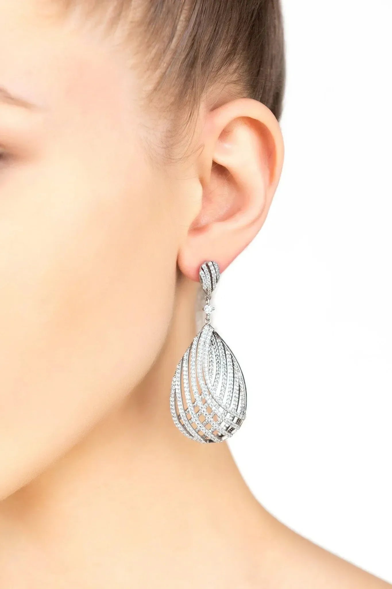 Vortex Teardrop Earring Silver - LATELITA Earrings