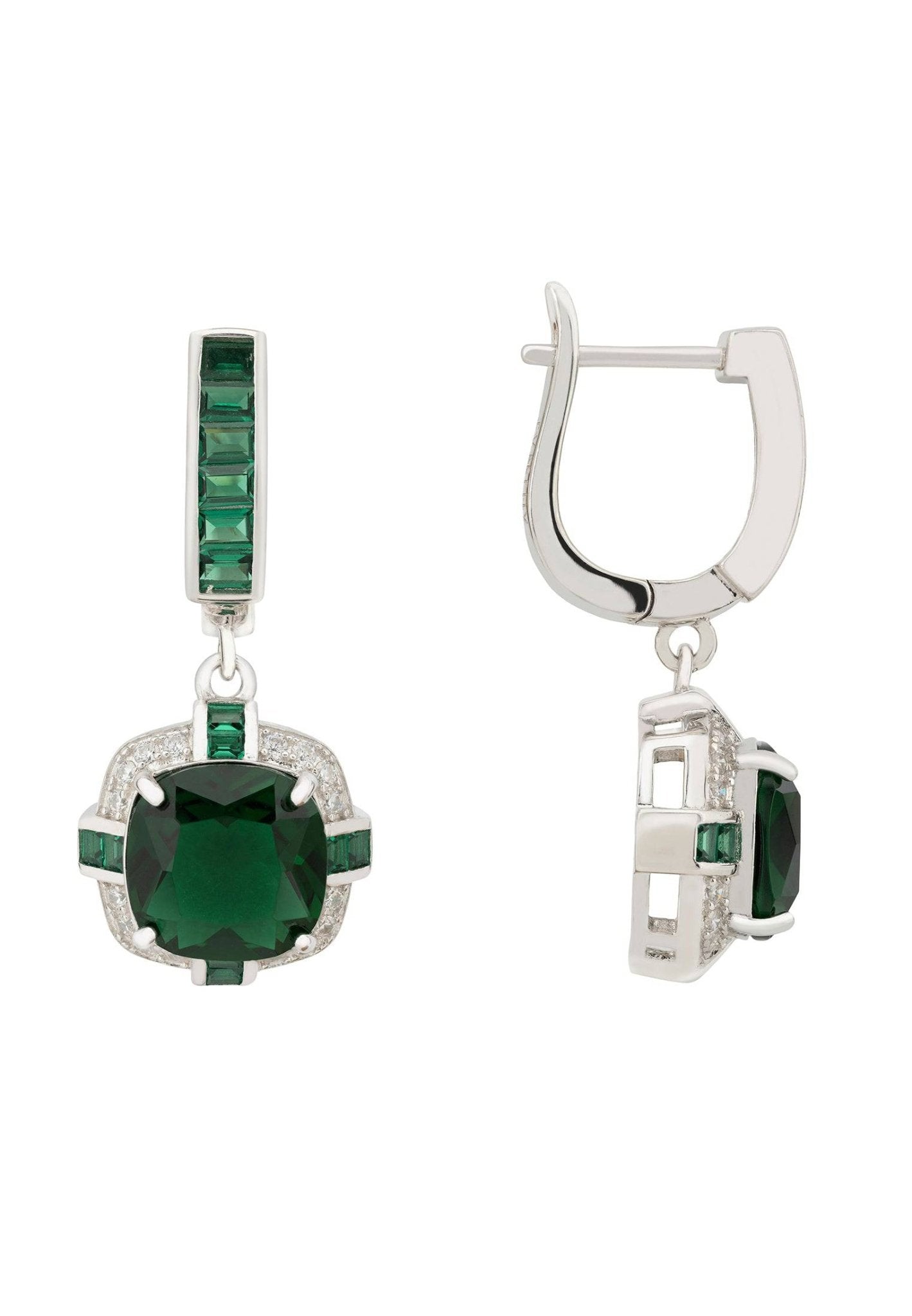 Windsor Silver Earring Emerald - LATELITA Earrings