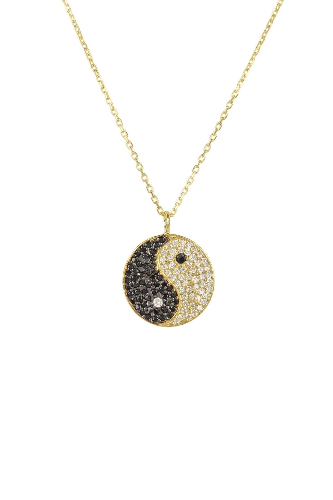 Yin And Yang Pendant Necklace Gold - LATELITA Necklaces