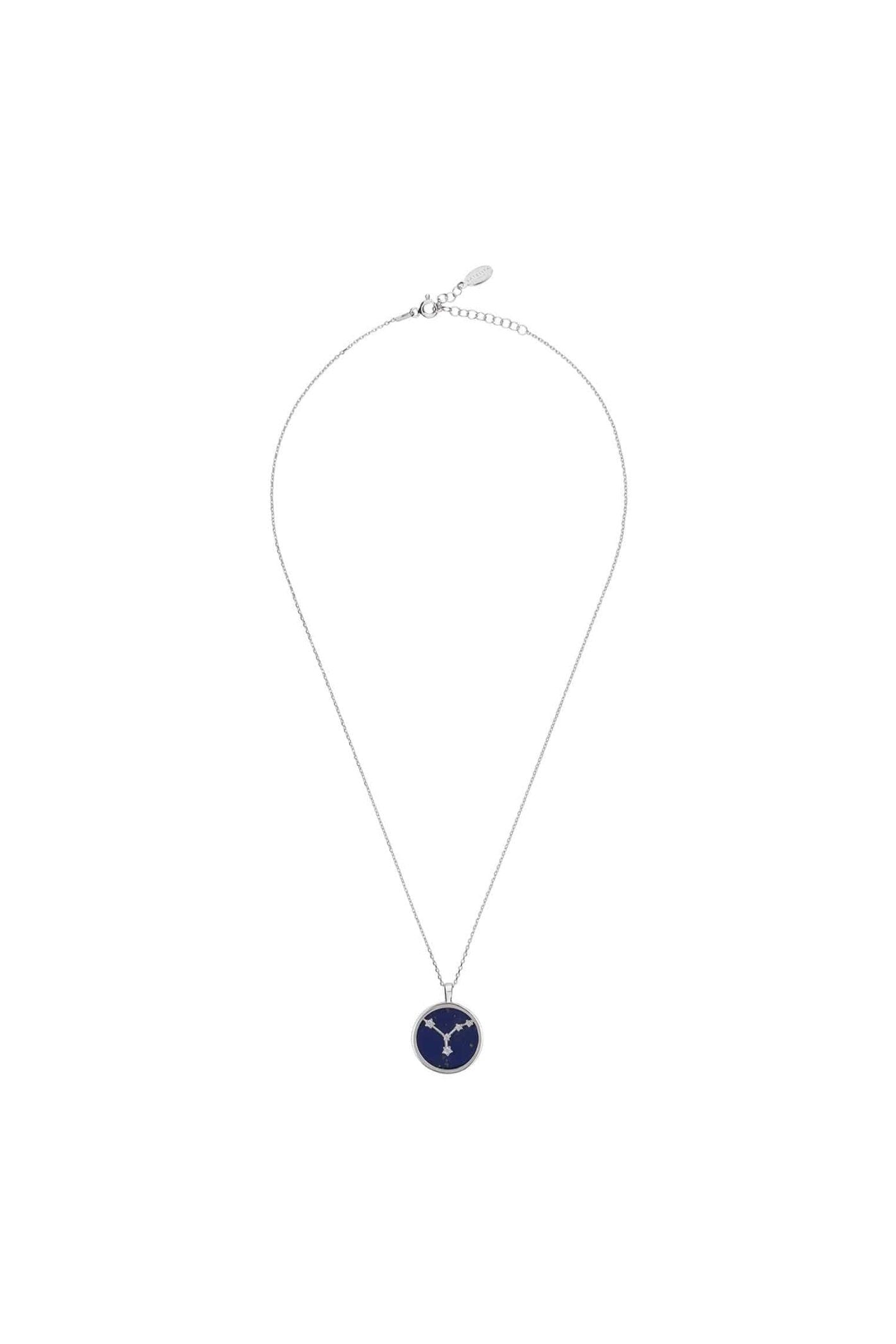 Zodiac Lapis Lazuli Gemstone Star Constellation Pendant Necklace Silver Cancer - LATELITA Necklaces