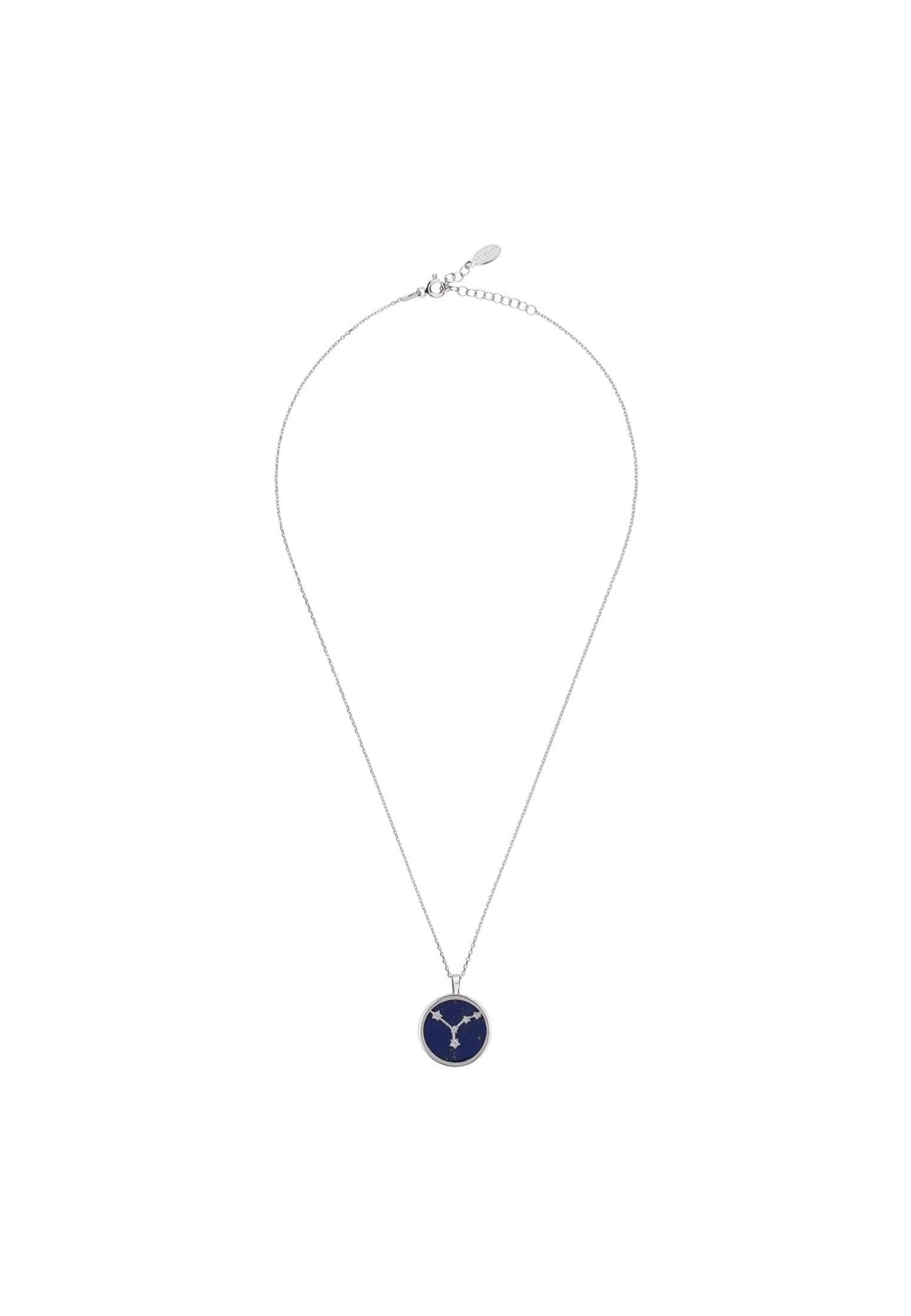 Zodiac Lapis Lazuli Gemstone Star Constellation Pendant Necklace Silver Cancer - LATELITA Necklaces
