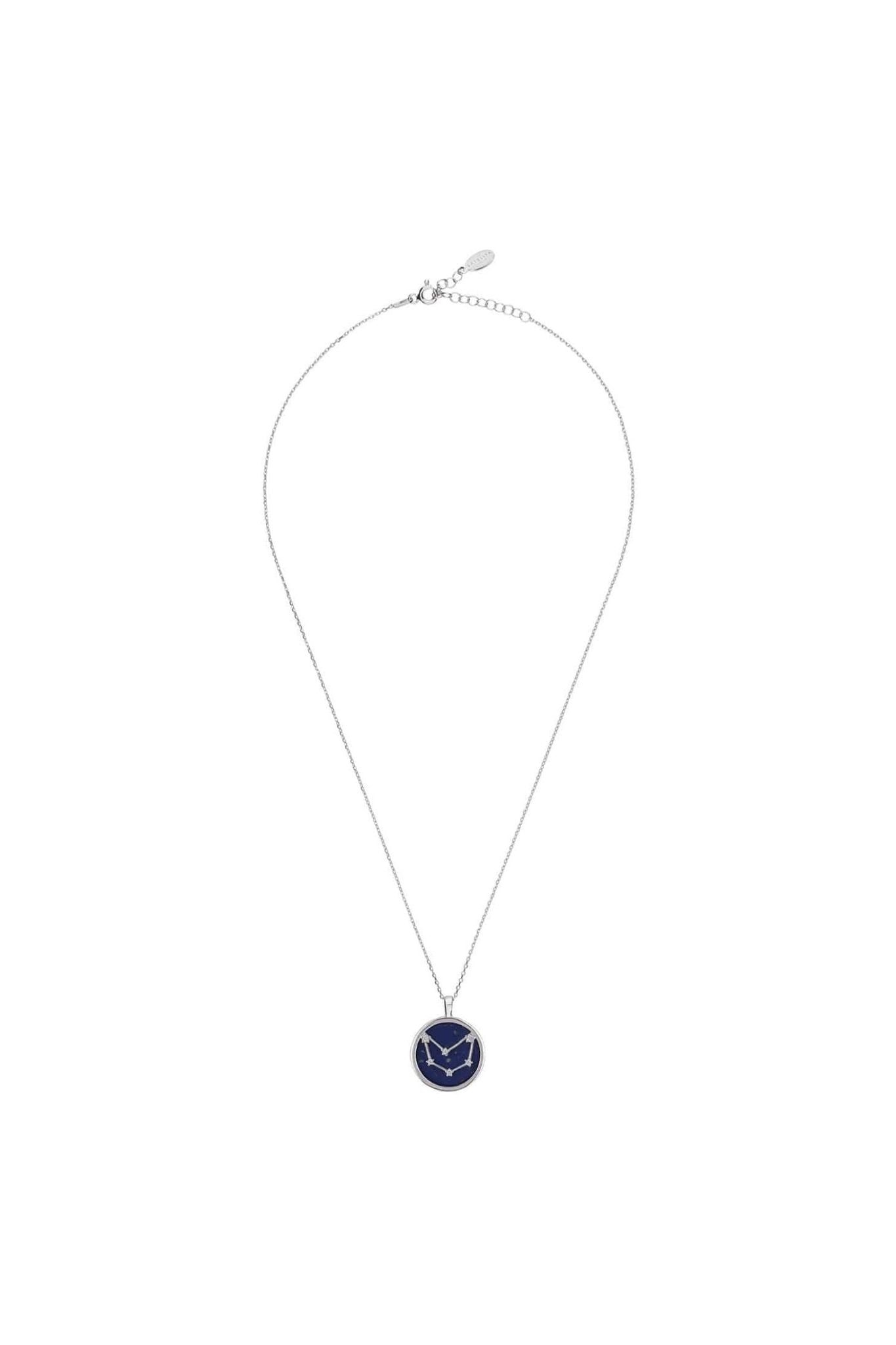 Zodiac Lapis Lazuli Gemstone Star Constellation Pendant Necklace Silver Capricorn - LATELITA Necklaces