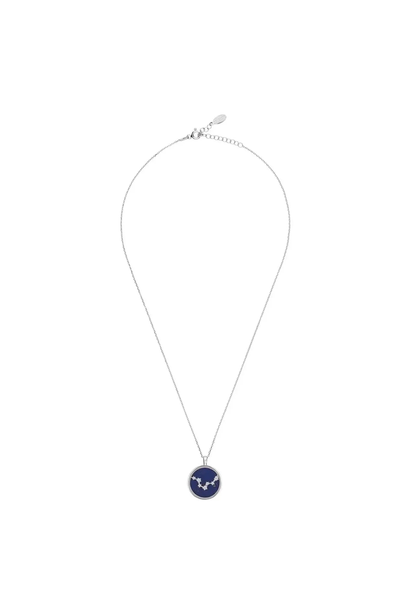 Zodiac Lapis Lazuli Gemstone Star Constellation Pendant Necklace Silver Pisces - LATELITA Necklaces