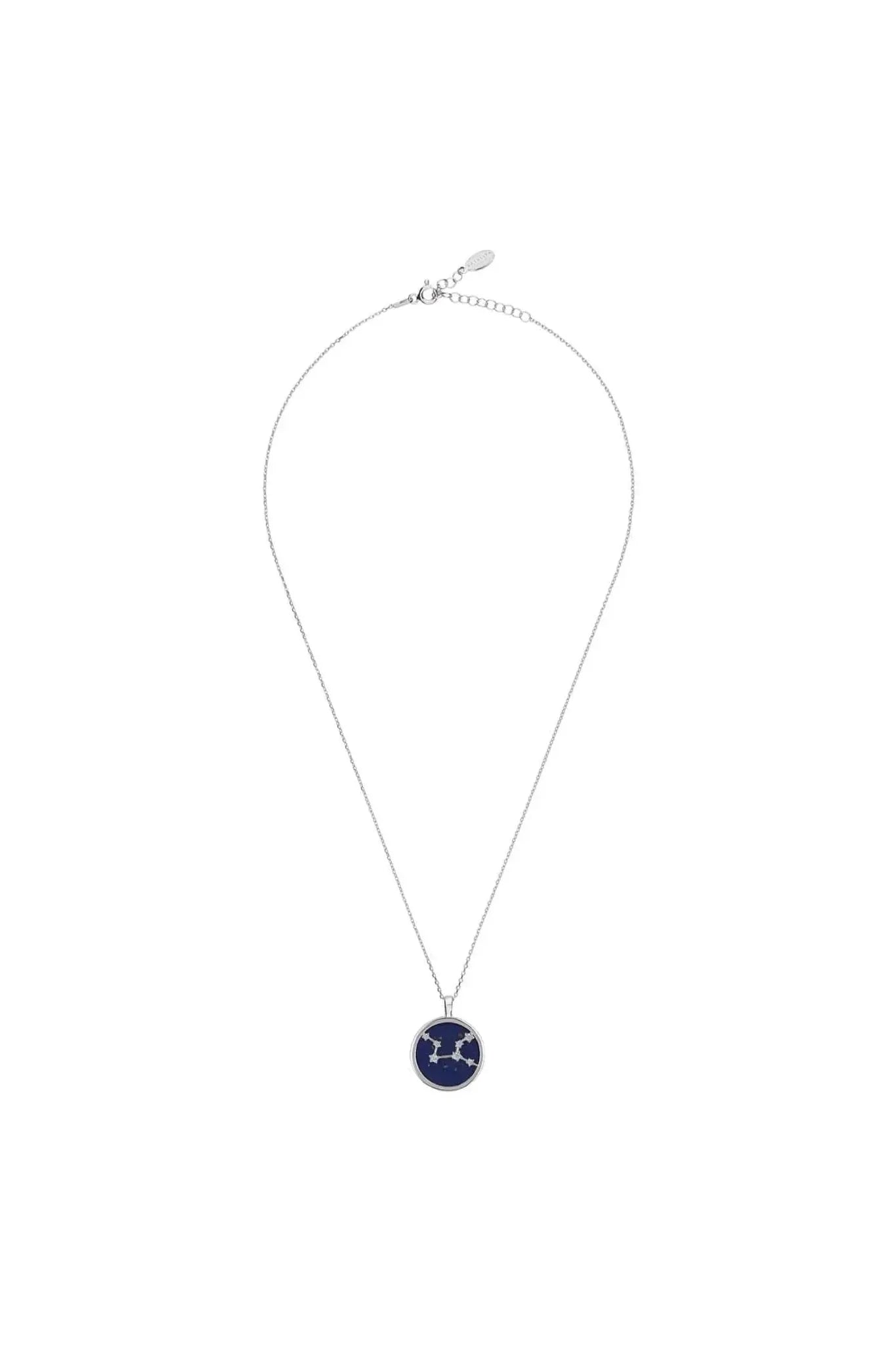Zodiac Lapis Lazuli Gemstone Star Constellation Pendant Necklace Silver Virgo - LATELITA Necklaces