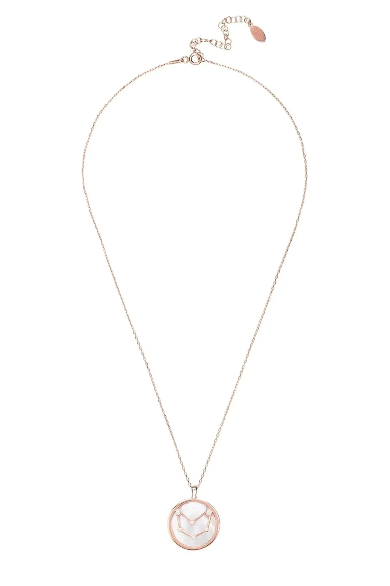 Zodiac Mother Of Pearl Gemstone Star Constellation Pendant Necklace Capricorn - LATELITA Necklaces