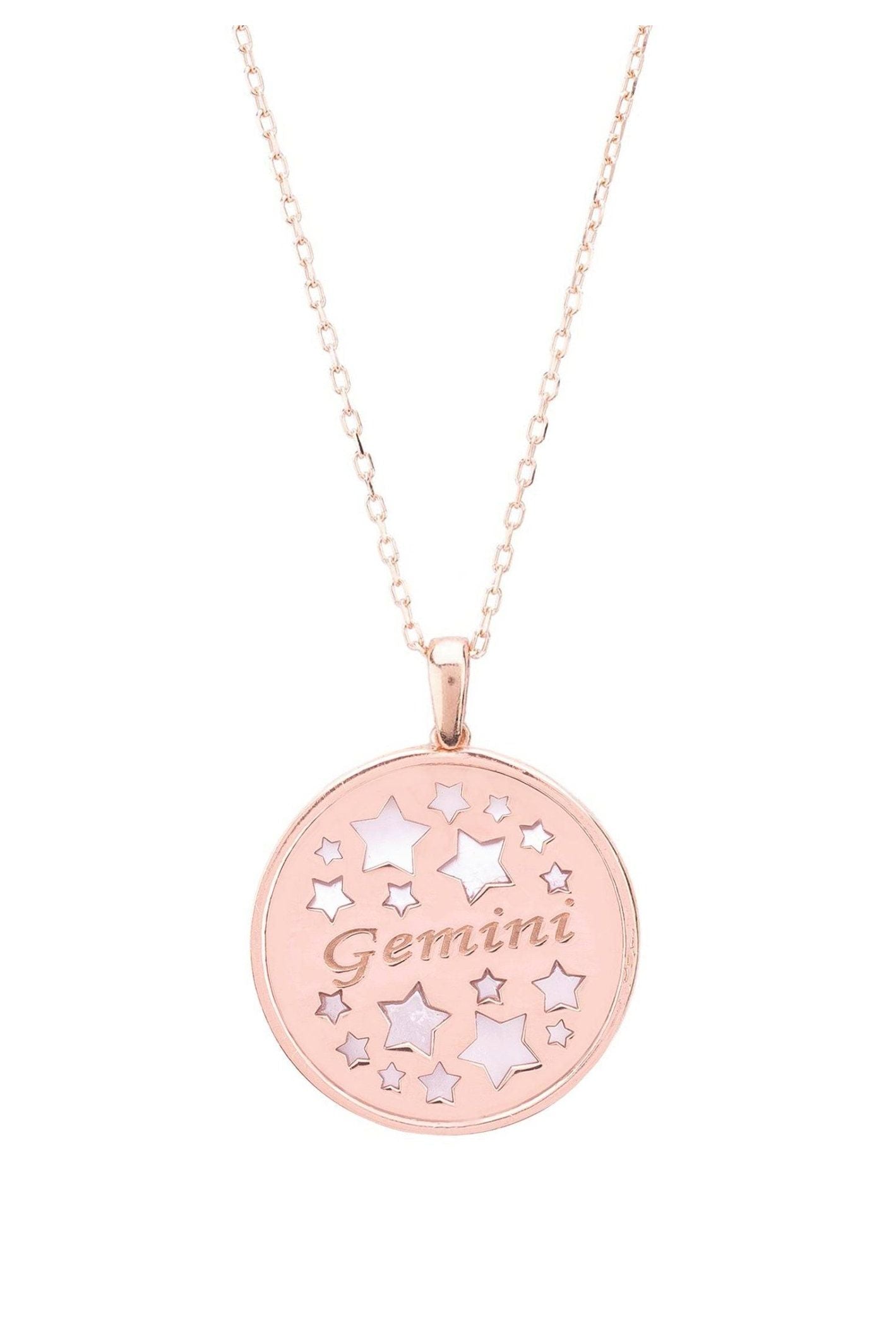 Zodiac Mother Of Pearl Gemstone Star Constellation Pendant Necklace Gemini - LATELITA Necklaces
