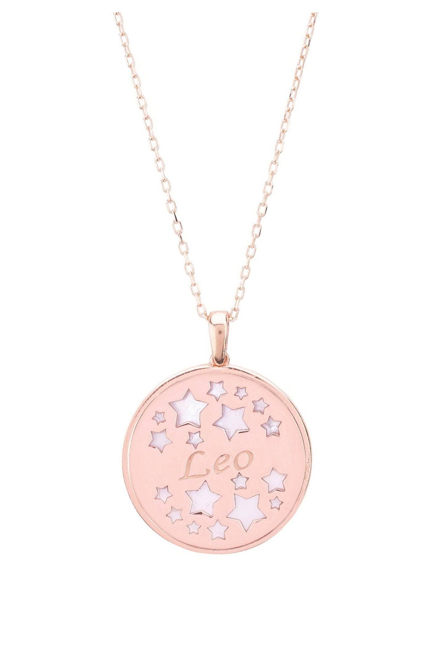 Zodiac Mother Of Pearl Gemstone Star Constellation Pendant Necklace Leo - LATELITA Necklaces