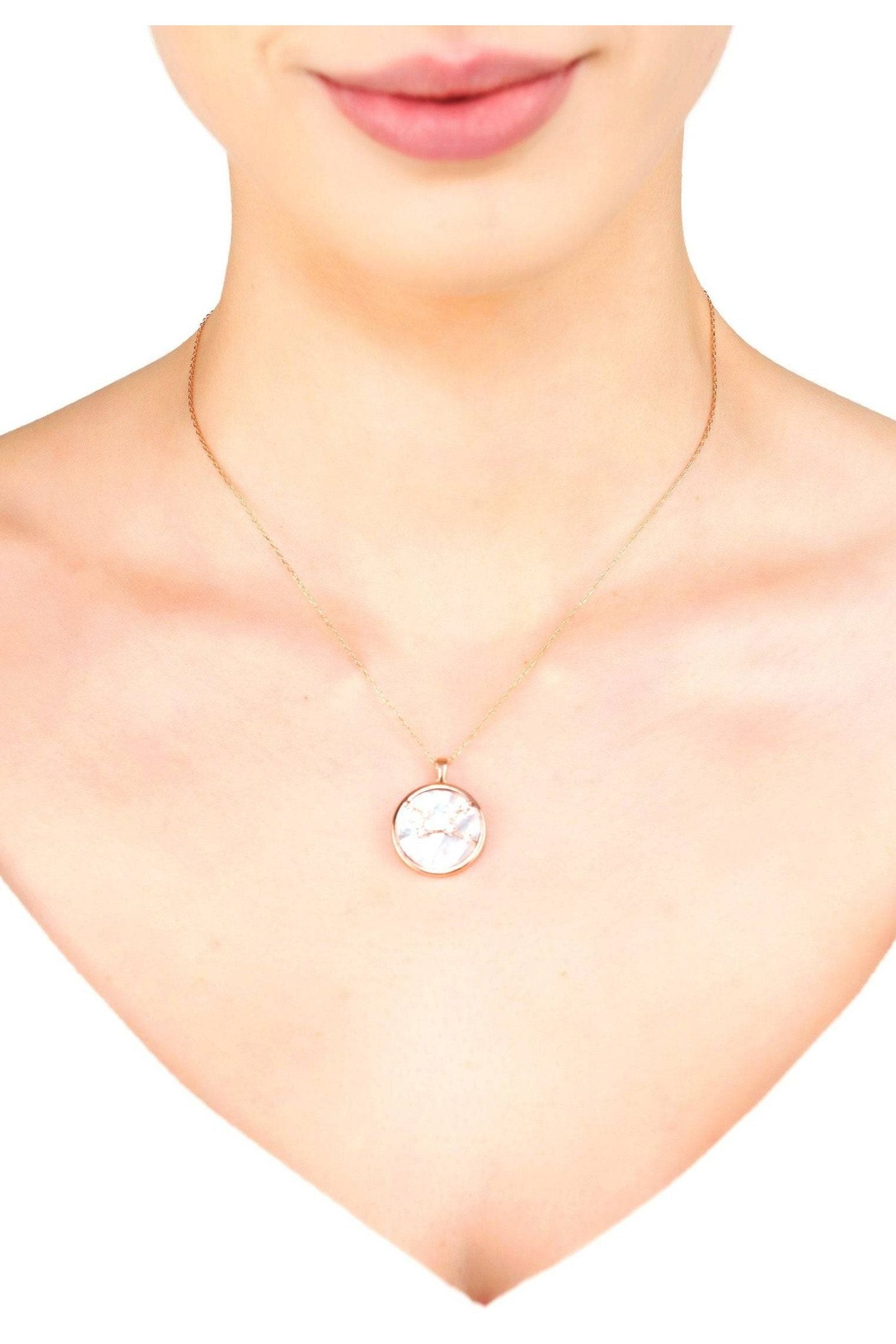 Zodiac Mother Of Pearl Gemstone Star Constellation Pendant Necklace Virgo - LATELITA Necklaces