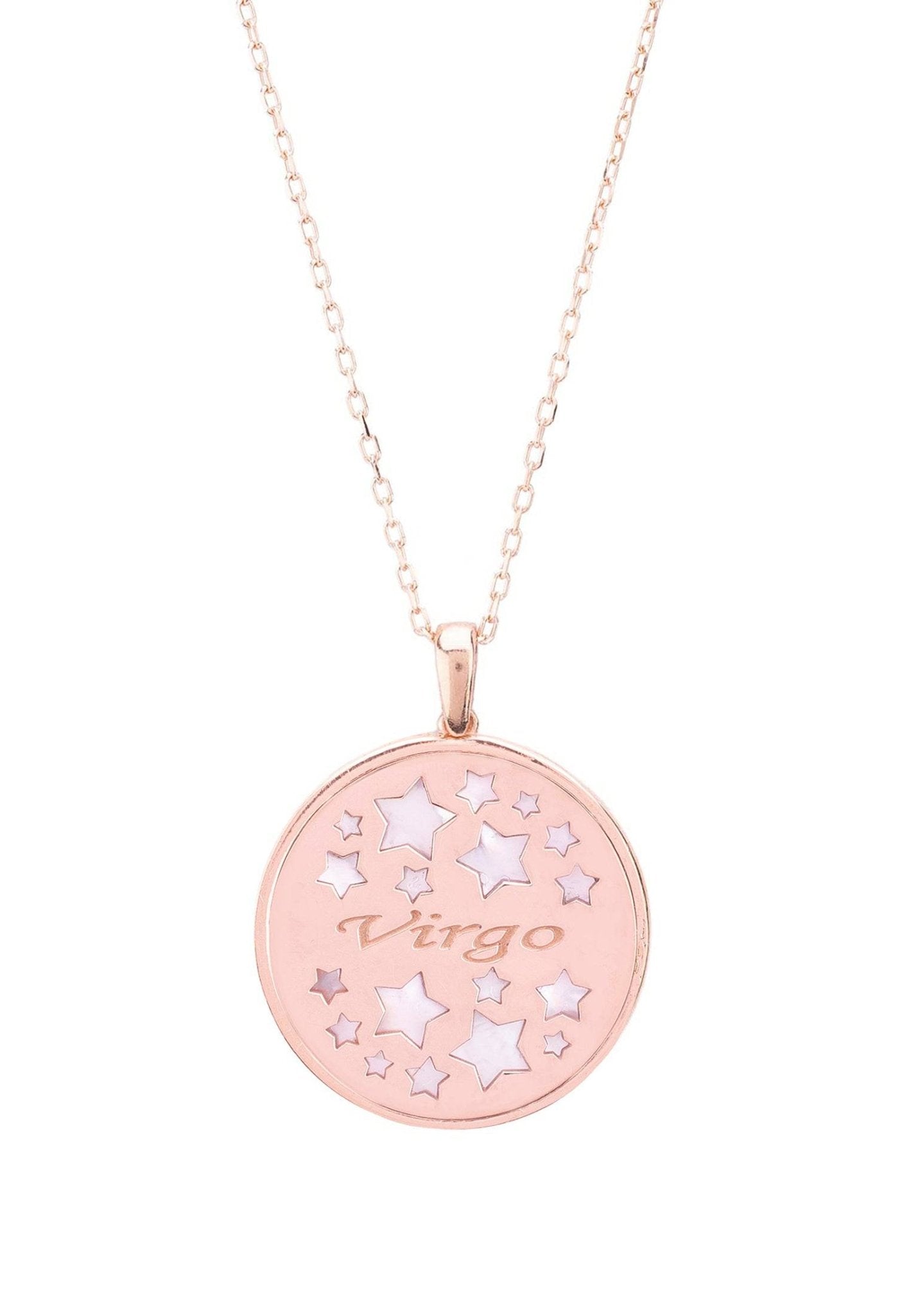 Zodiac Mother Of Pearl Gemstone Star Constellation Pendant Necklace Virgo - LATELITA Necklaces