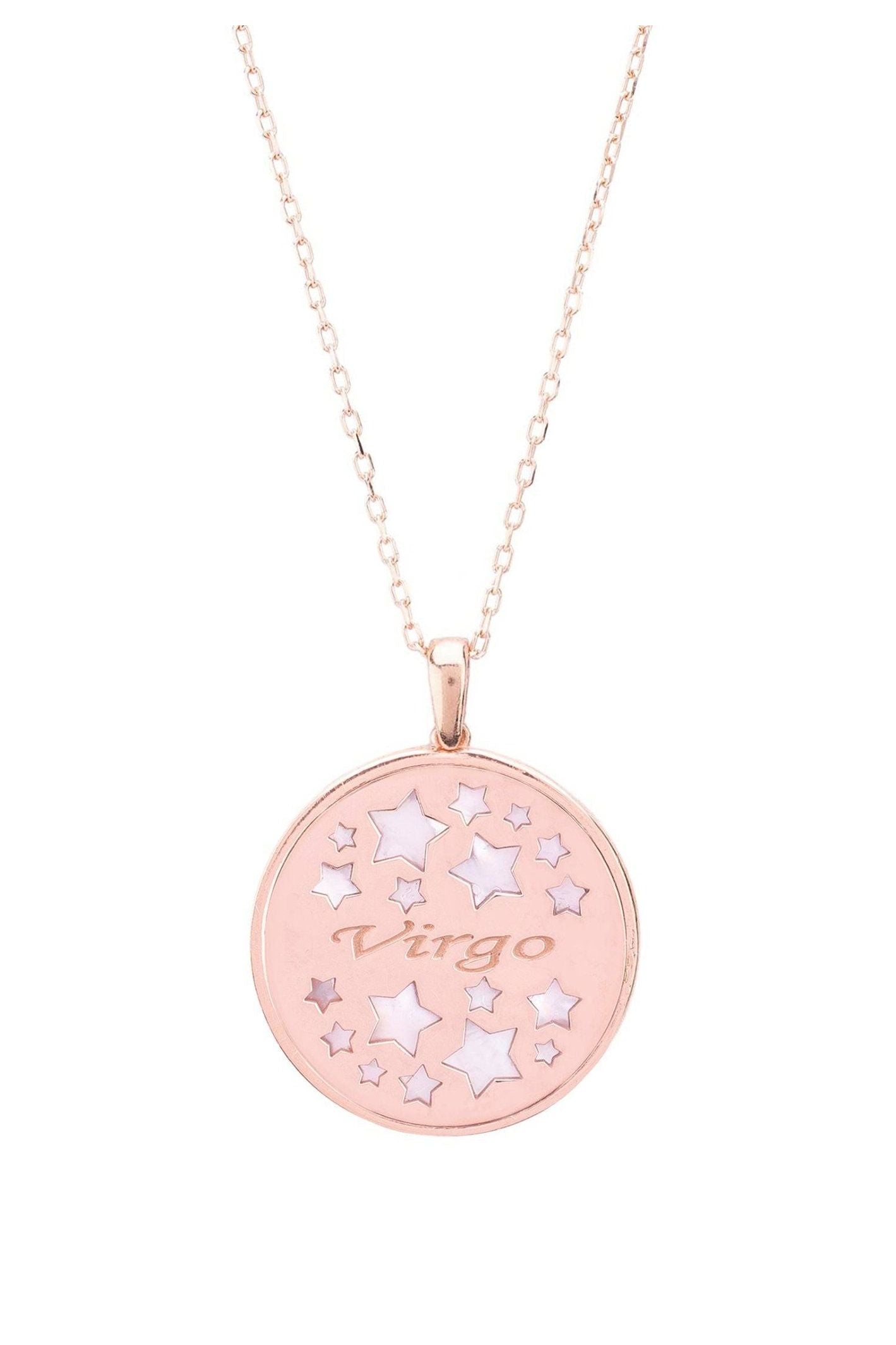 Zodiac Mother Of Pearl Gemstone Star Constellation Pendant Necklace Virgo - LATELITA Necklaces