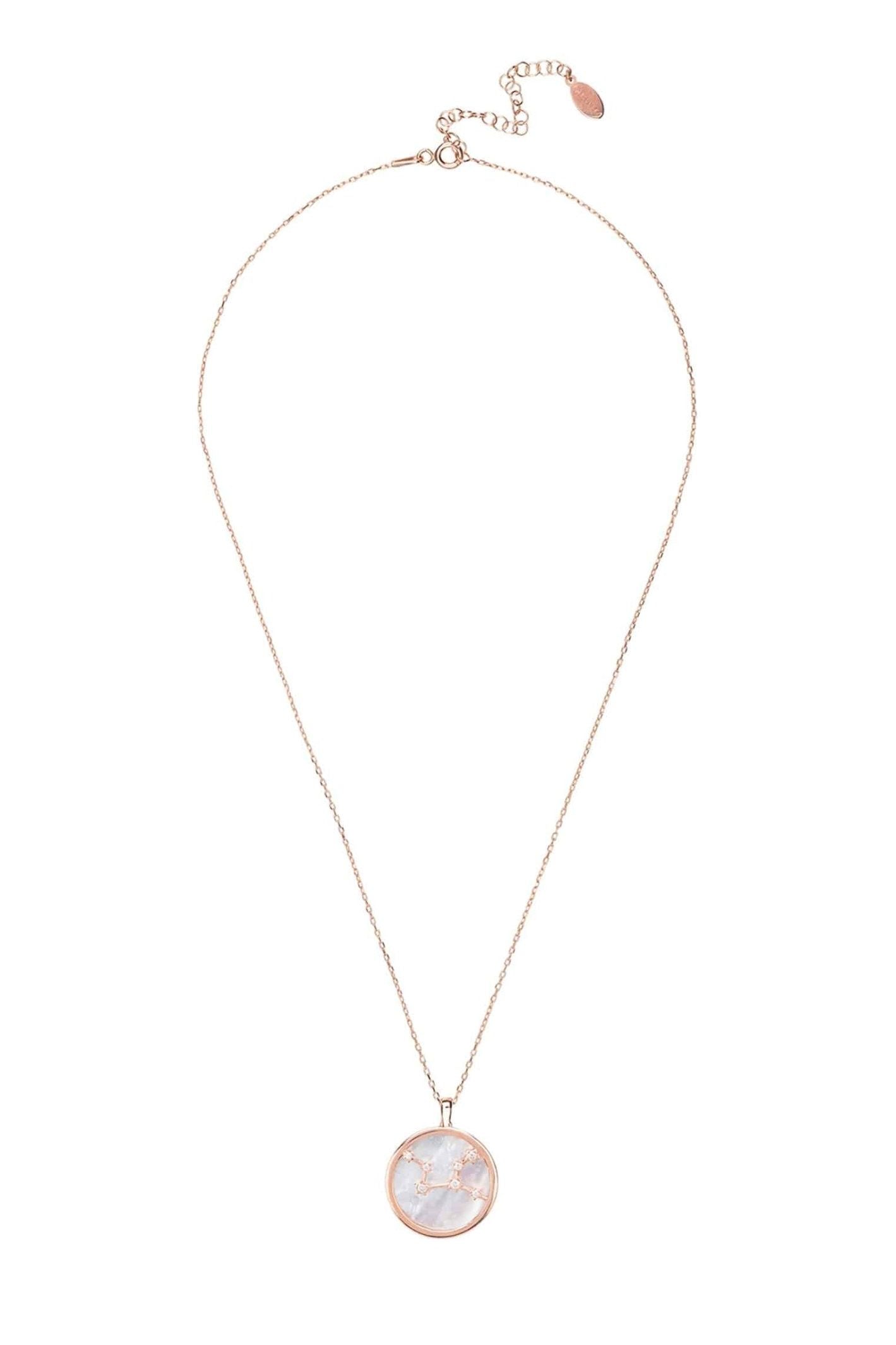 Zodiac Mother Of Pearl Gemstone Star Constellation Pendant Necklace Virgo - LATELITA Necklaces