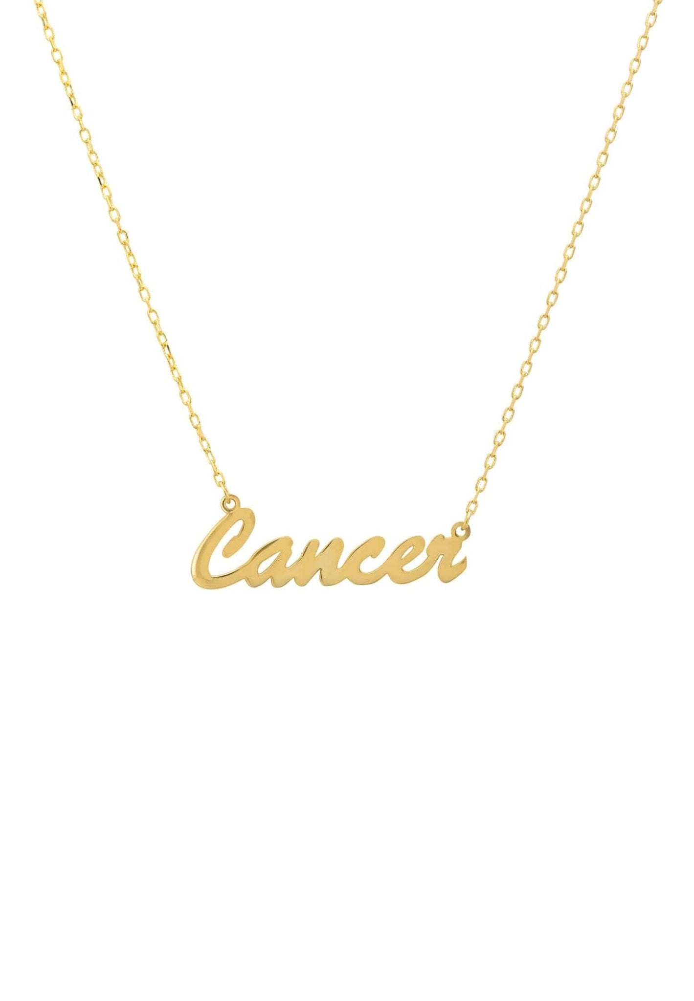 Zodiac Star Sign Name Necklace Gold Cancer - LATELITA Necklaces