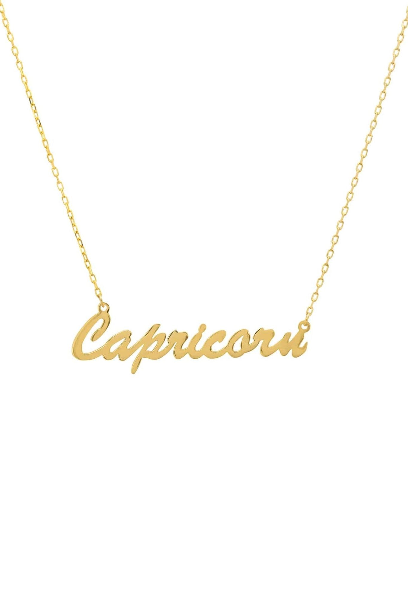 Zodiac Star Sign Name Necklace Gold Capricorn - LATELITA Necklaces