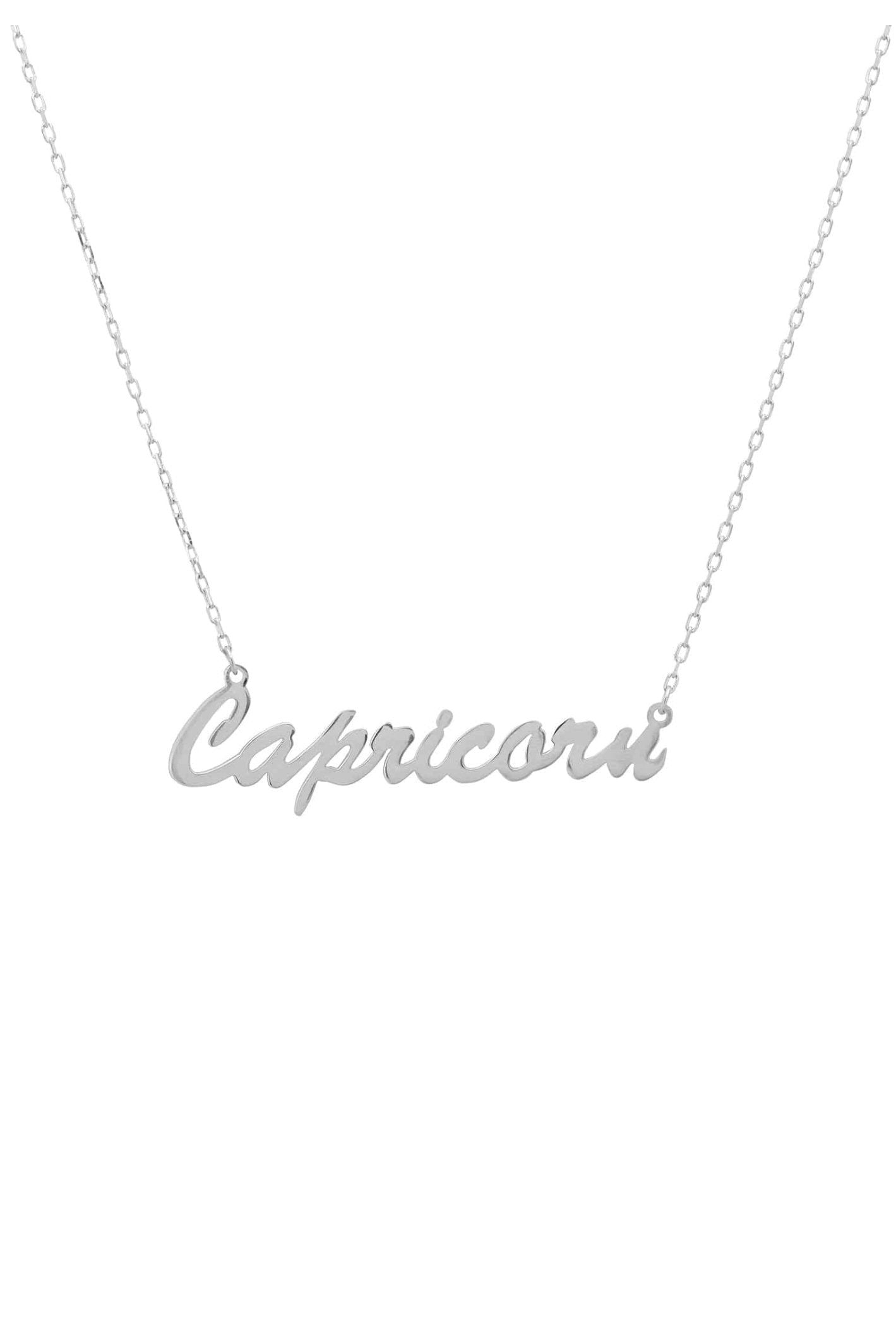 Zodiac Star Sign Name Necklace Silver Capricorn - LATELITA Necklaces