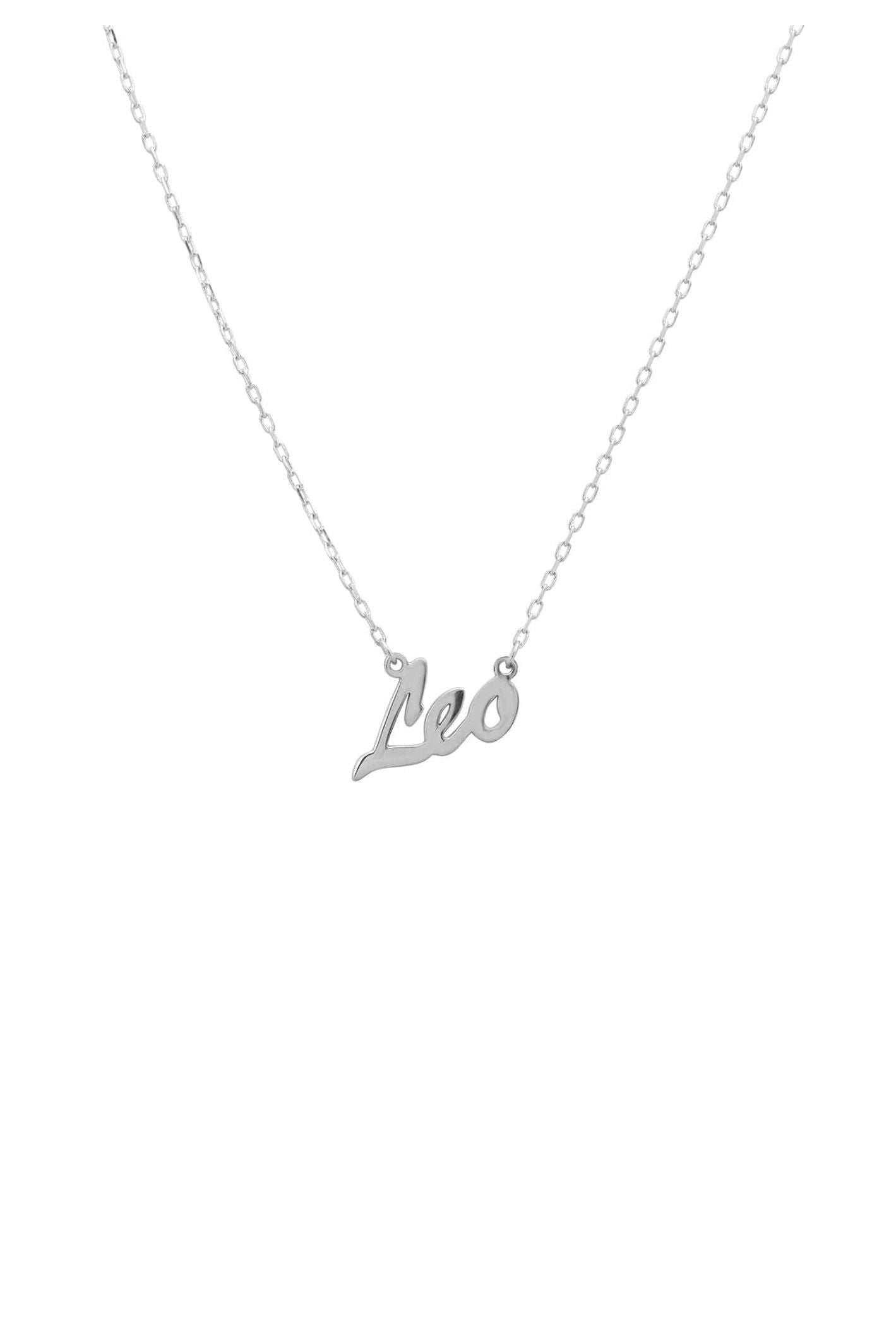 Zodiac Star Sign Name Necklace Silver Leo - LATELITA Necklaces