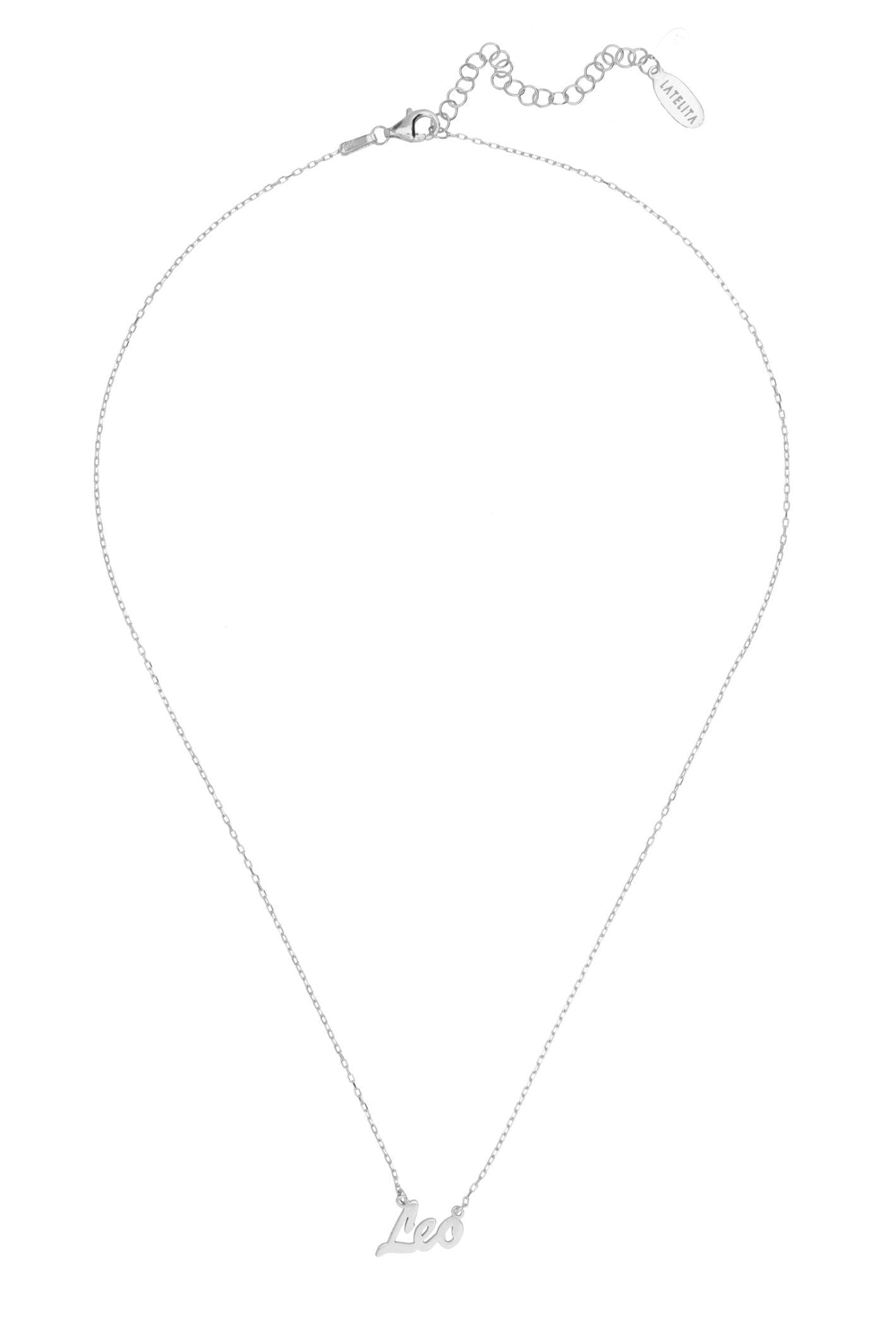 Zodiac Star Sign Name Necklace Silver Leo - LATELITA Necklaces