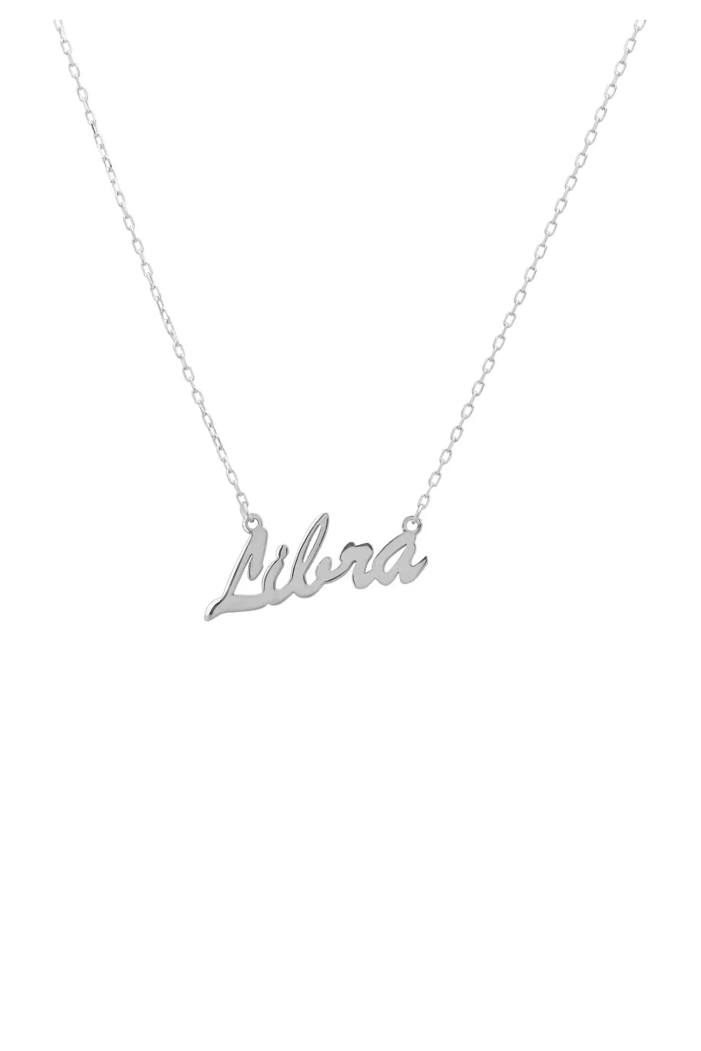 Zodiac Star Sign Name Necklace Silver Libra - LATELITA Necklaces