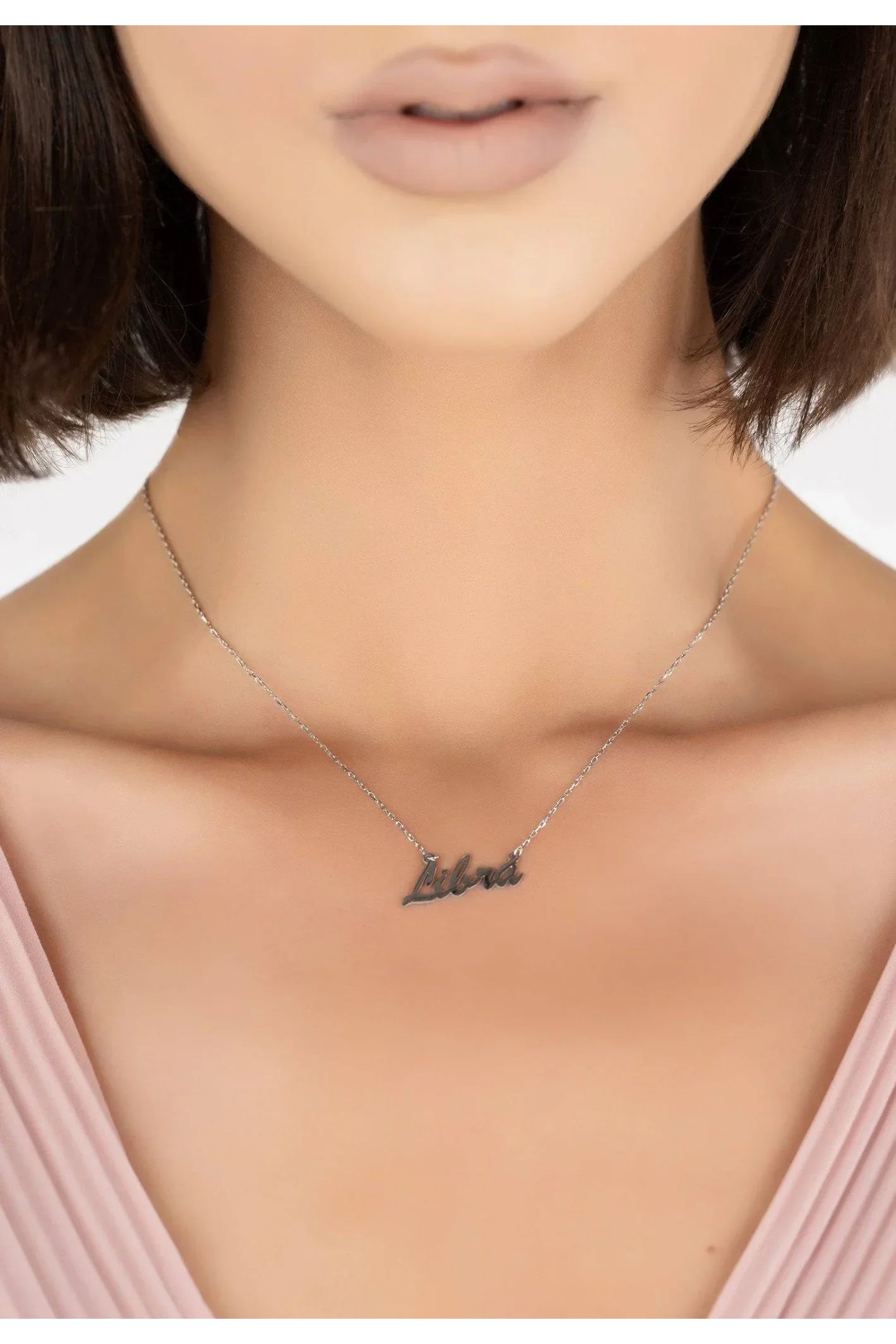 Zodiac Star Sign Name Necklace Silver Libra - LATELITA Necklaces