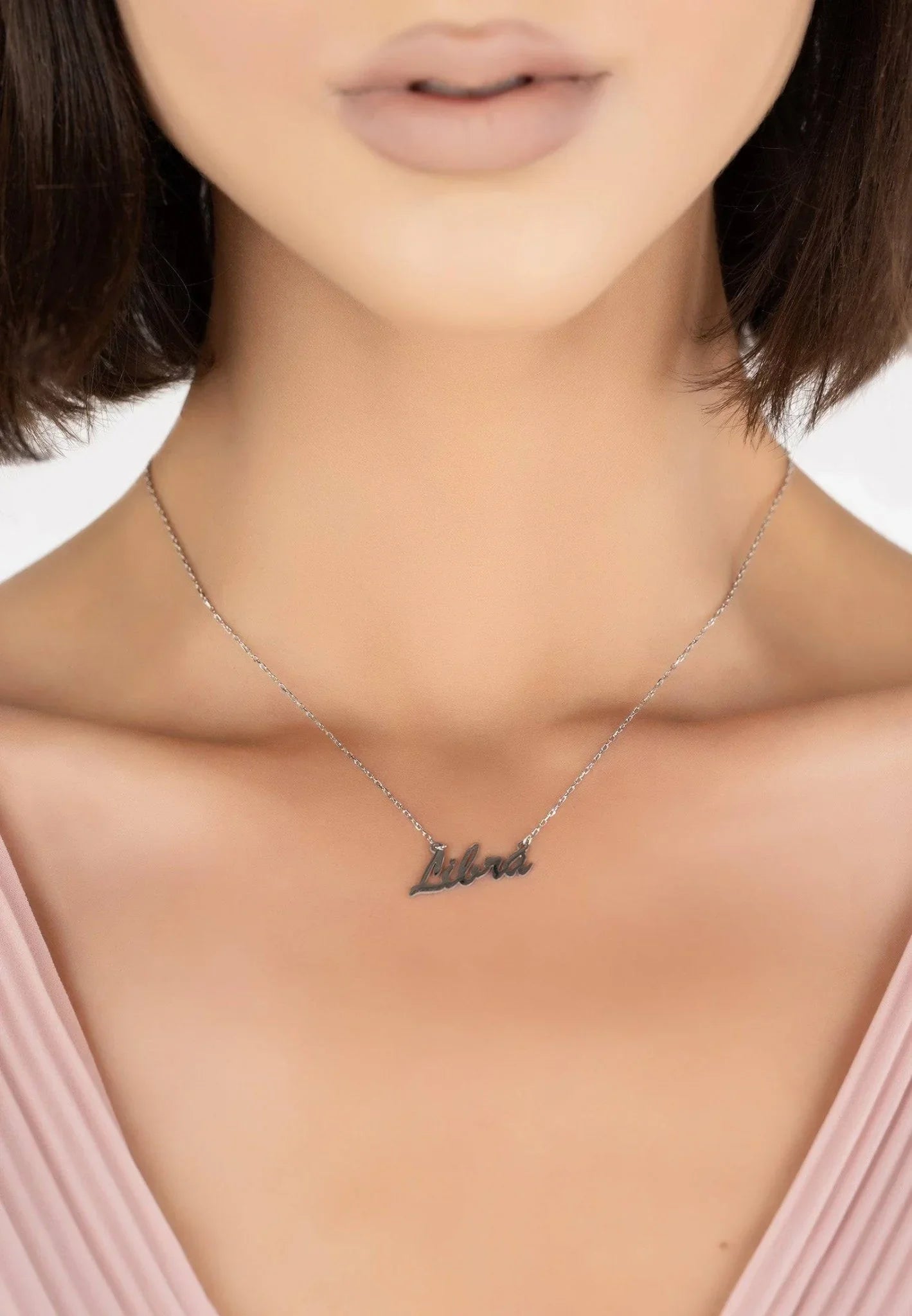 Zodiac Star Sign Name Necklace Silver Libra - LATELITA Necklaces
