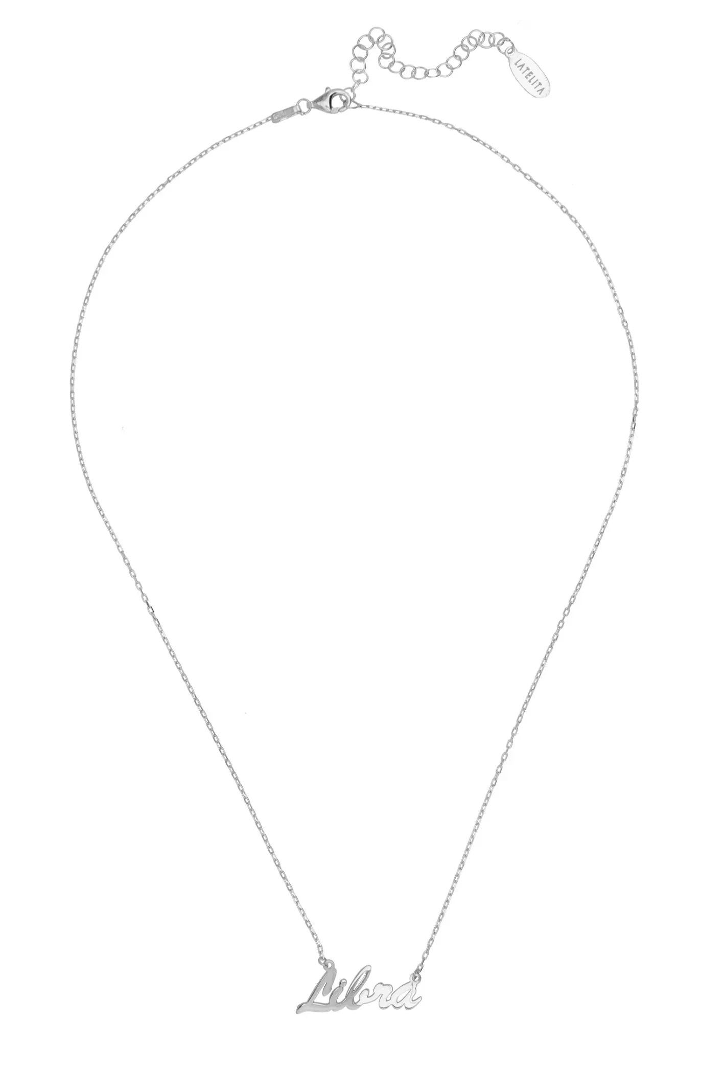Zodiac Star Sign Name Necklace Silver Libra - LATELITA Necklaces