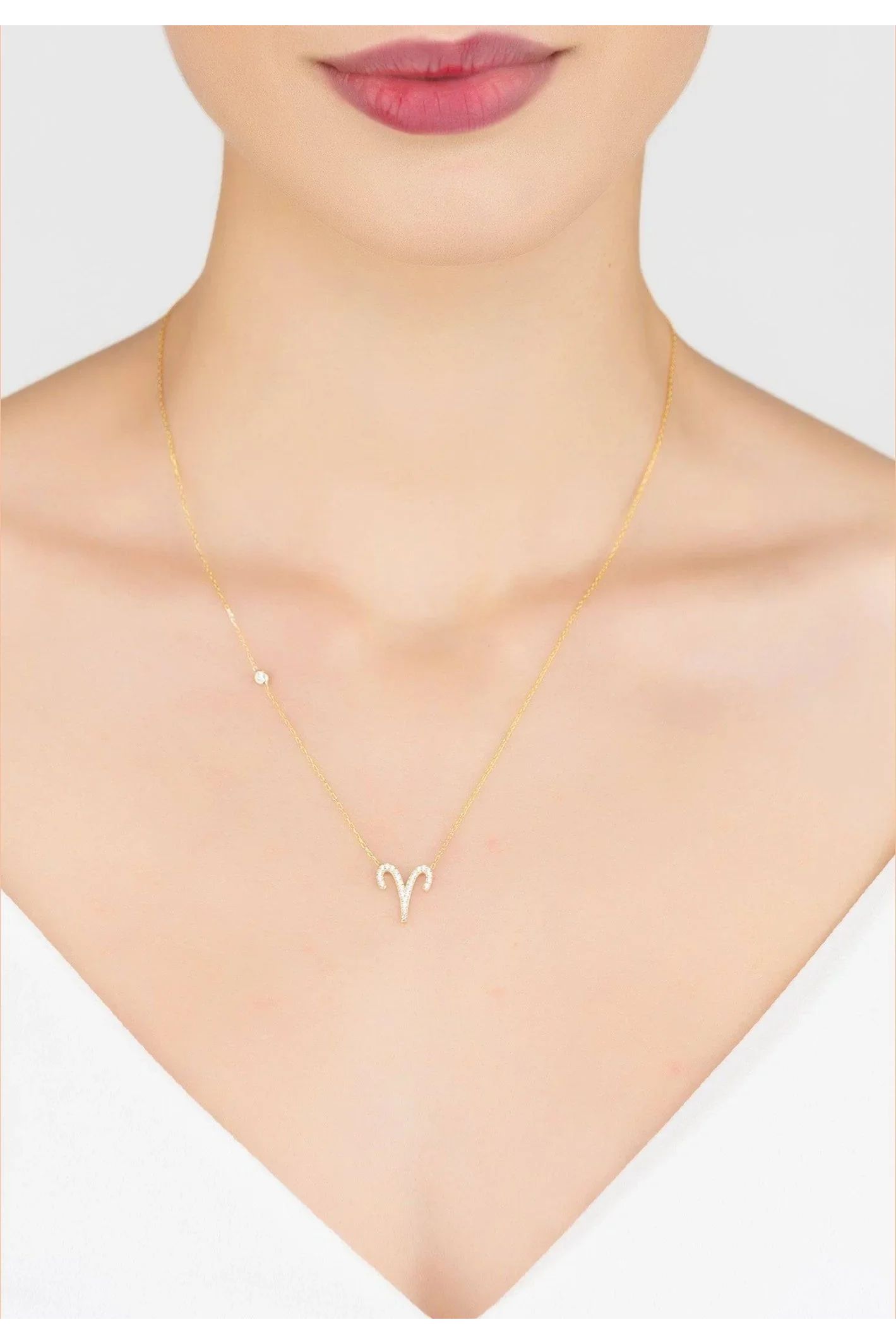 Zodiac Star Sign Pendant Necklace Gold Aries - LATELITA Necklaces