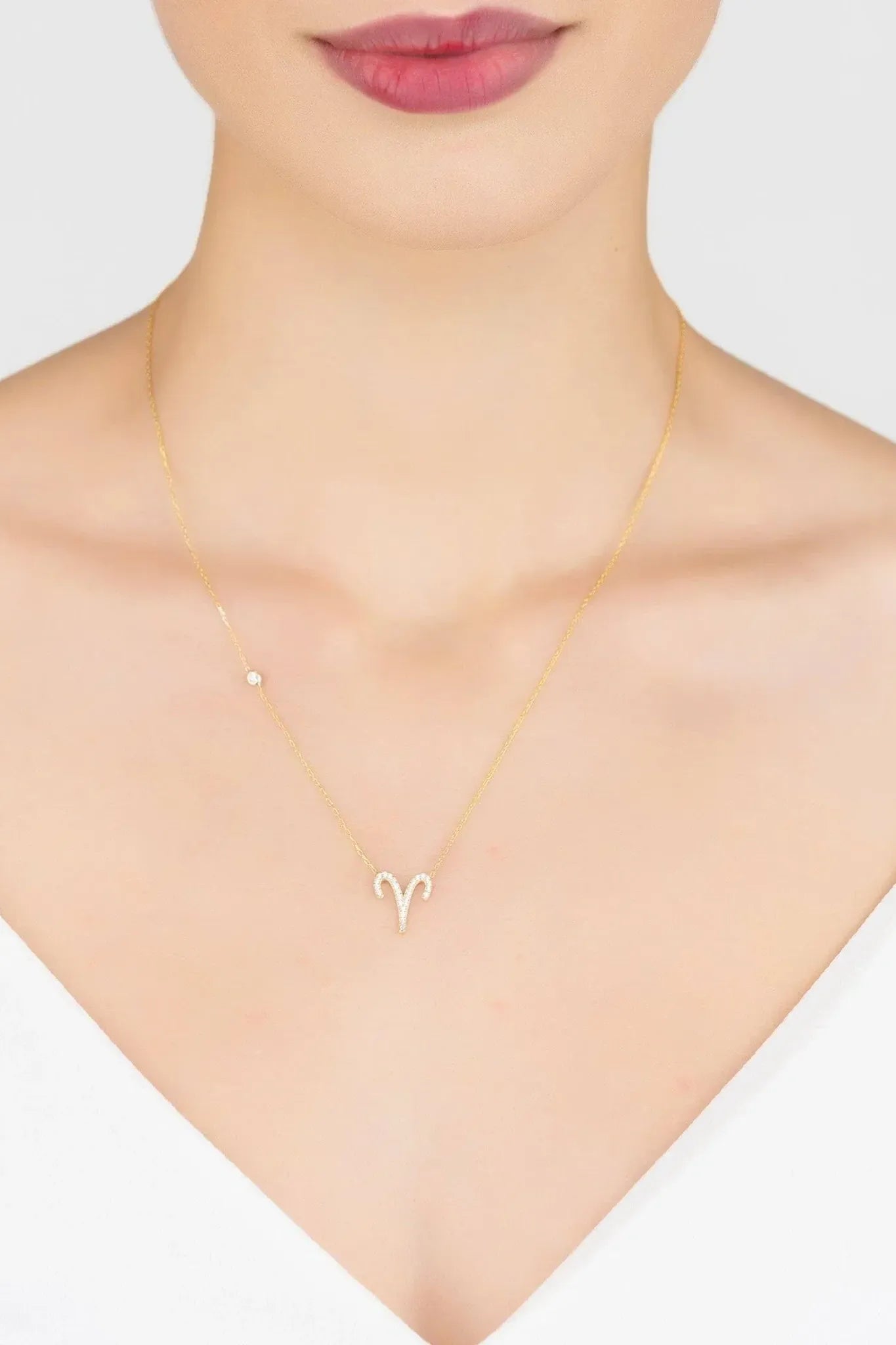 Zodiac Star Sign Pendant Necklace Gold Aries - LATELITA Necklaces