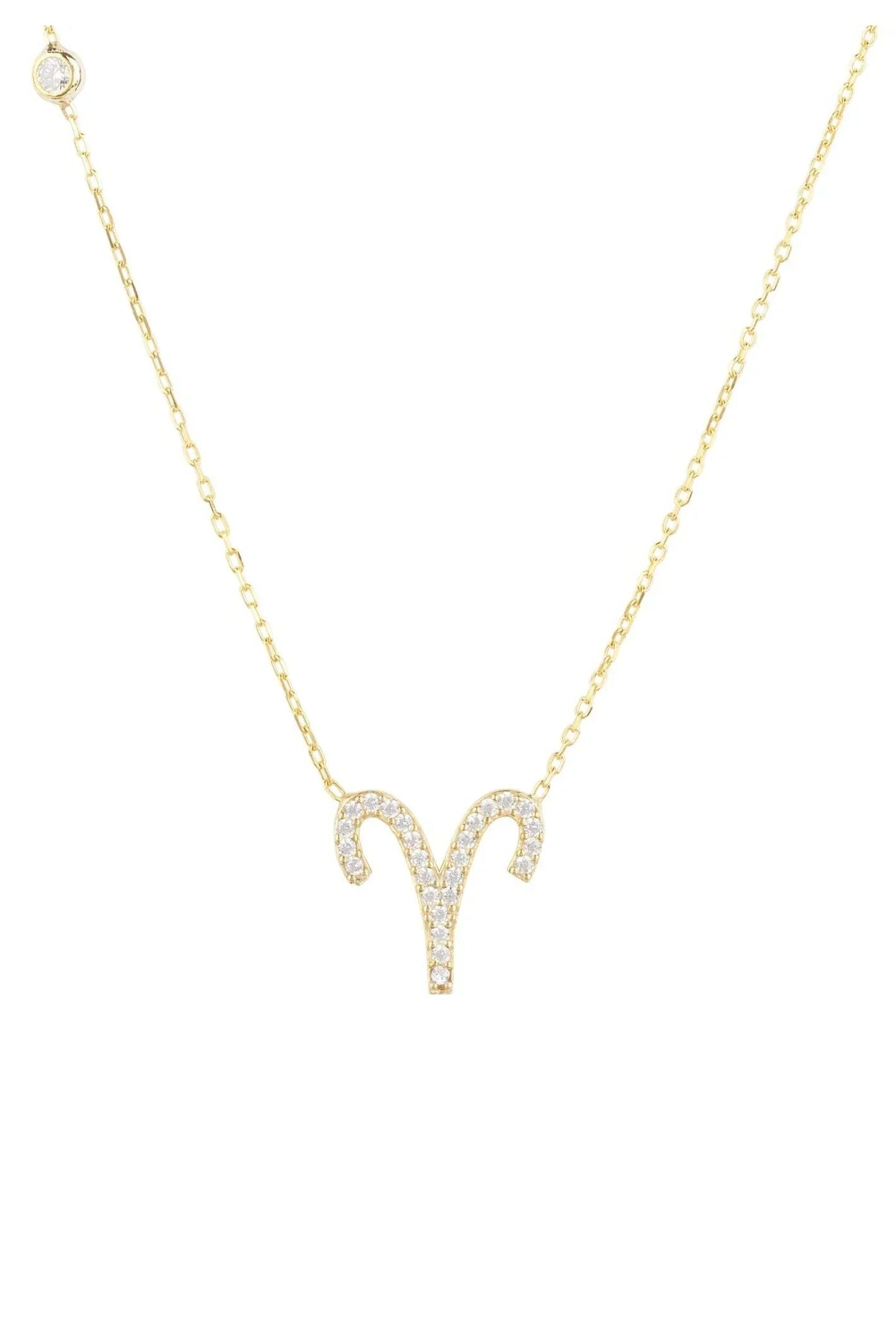 Zodiac Star Sign Pendant Necklace Gold Aries - LATELITA Necklaces