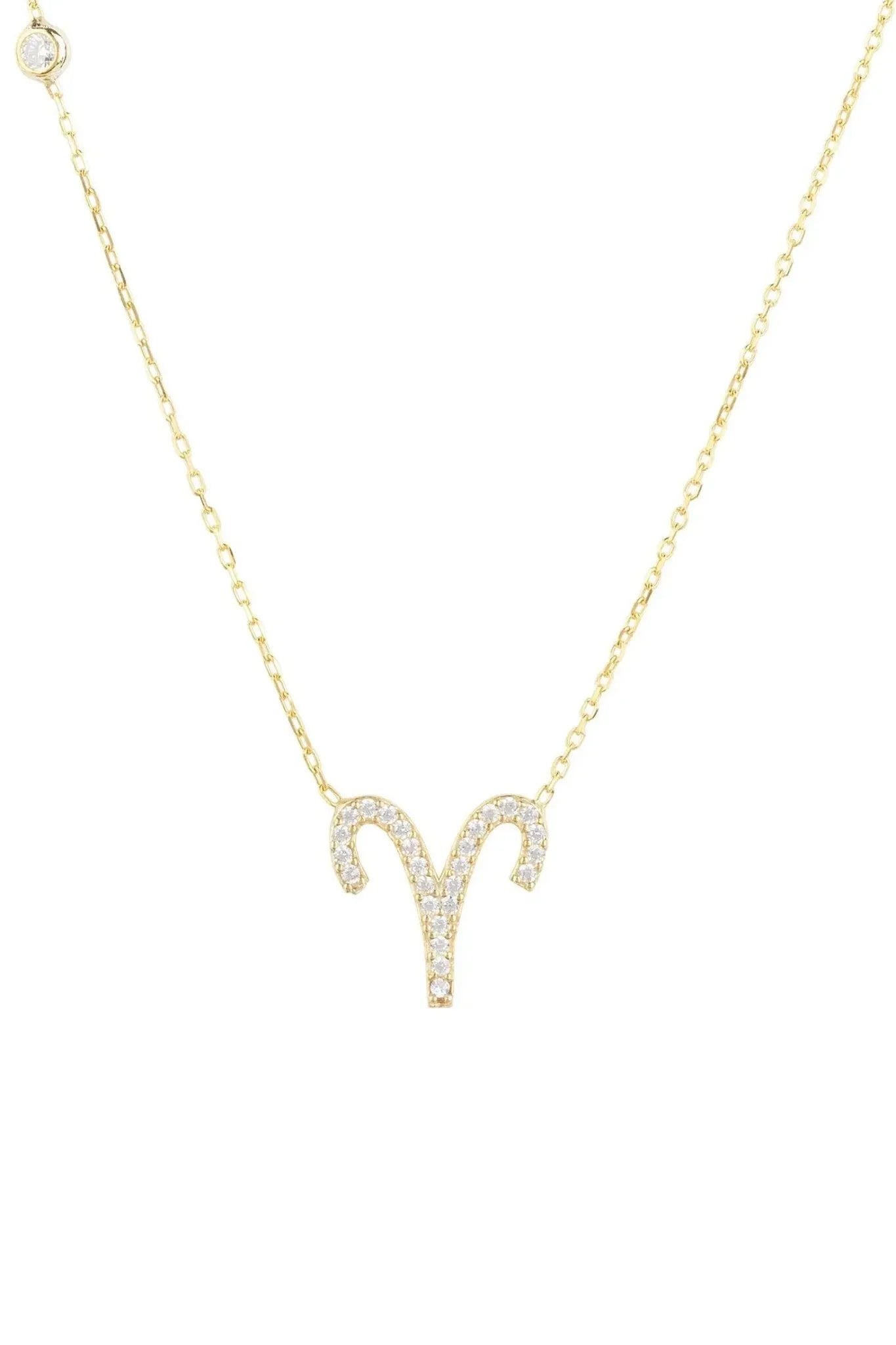 Zodiac Star Sign Pendant Necklace Gold Aries - LATELITA Necklaces