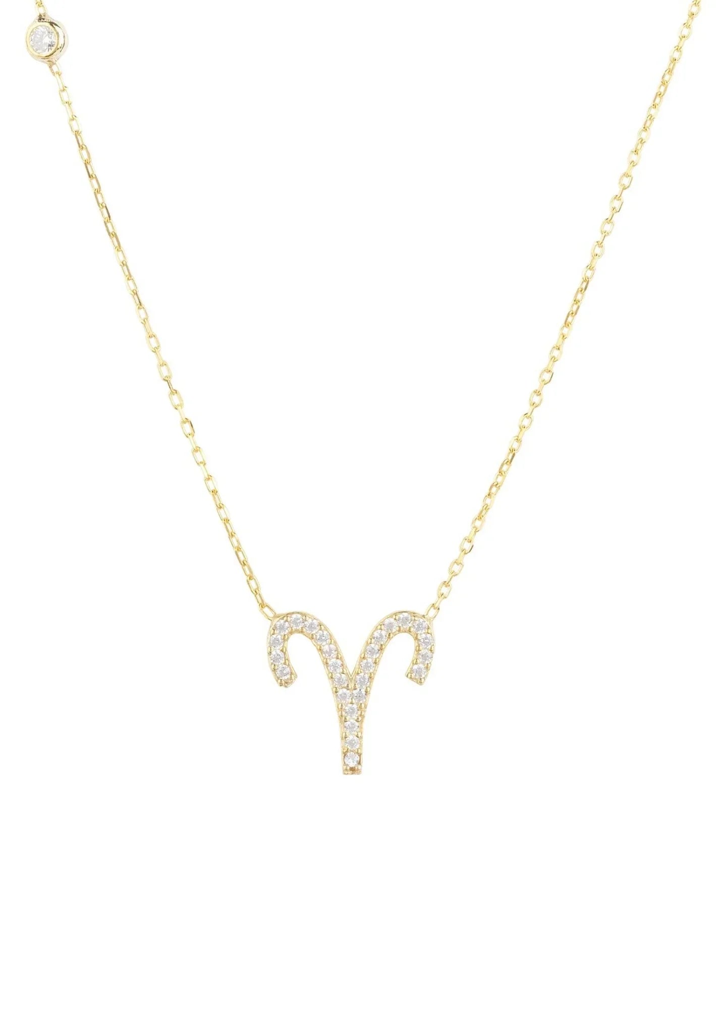 Zodiac Star Sign Pendant Necklace Gold Aries - LATELITA Necklaces