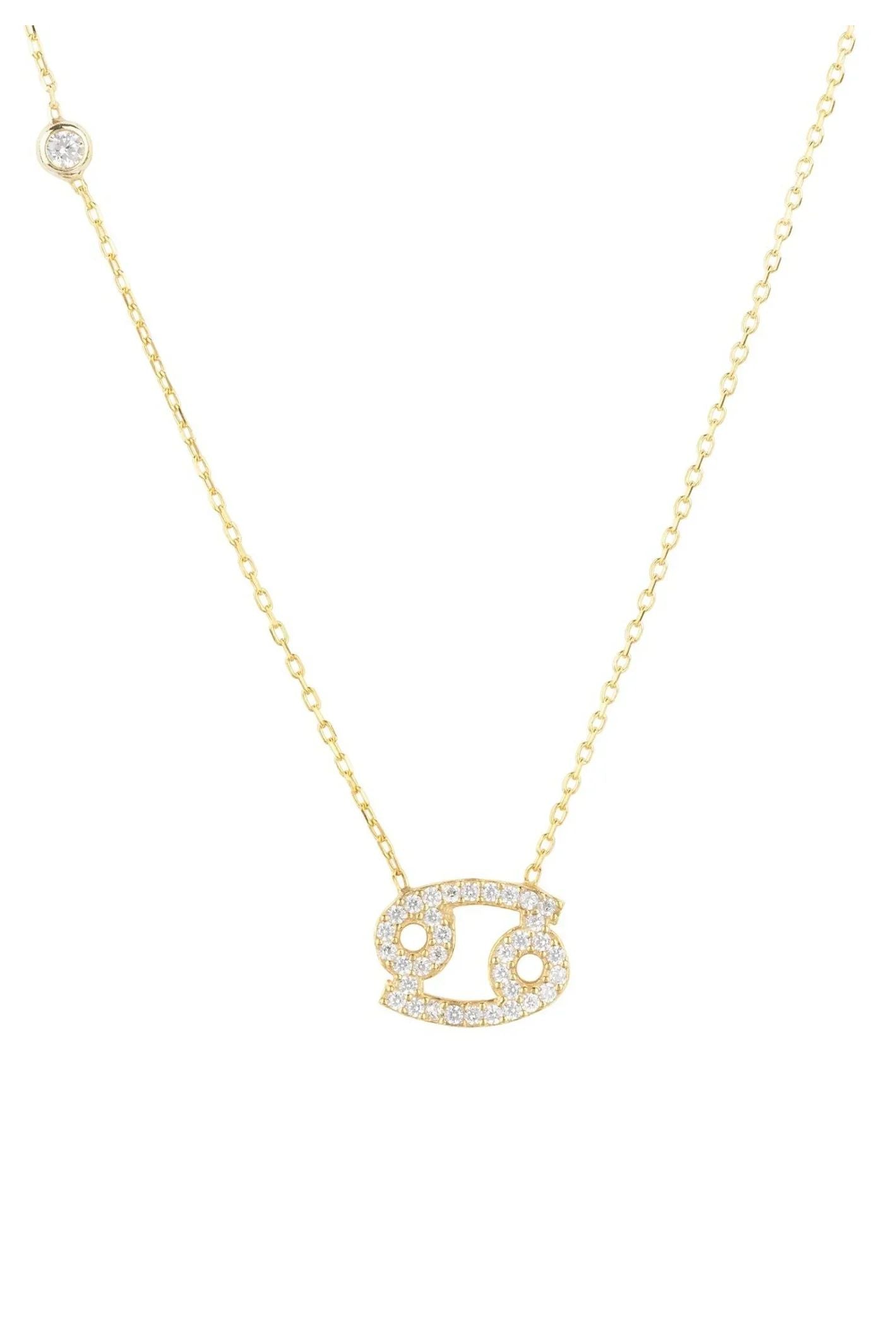 Zodiac Star Sign Pendant Necklace Gold Cancer - LATELITA Necklaces