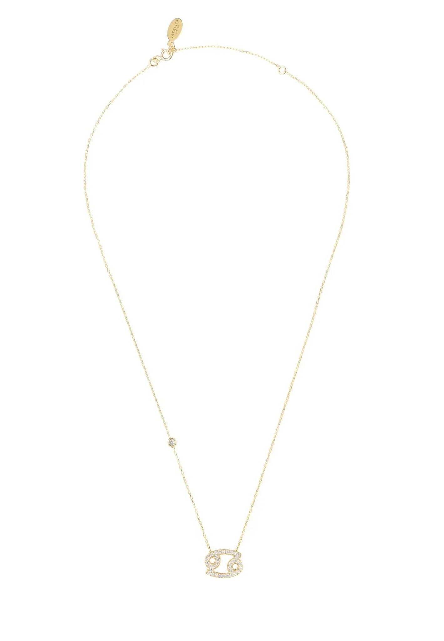 Zodiac Star Sign Pendant Necklace Gold Cancer - LATELITA Necklaces