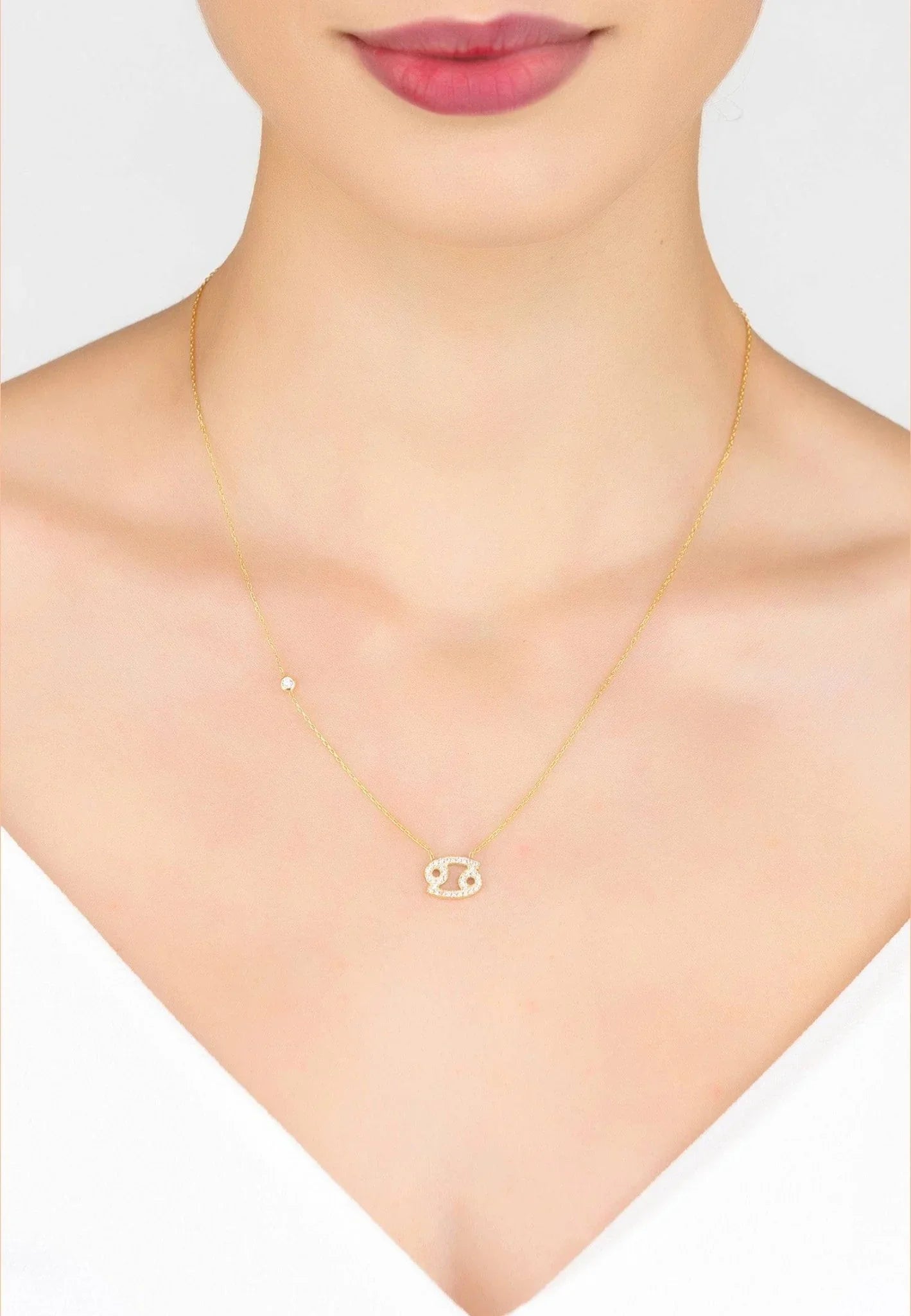 Zodiac Star Sign Pendant Necklace Gold Cancer - LATELITA Necklaces