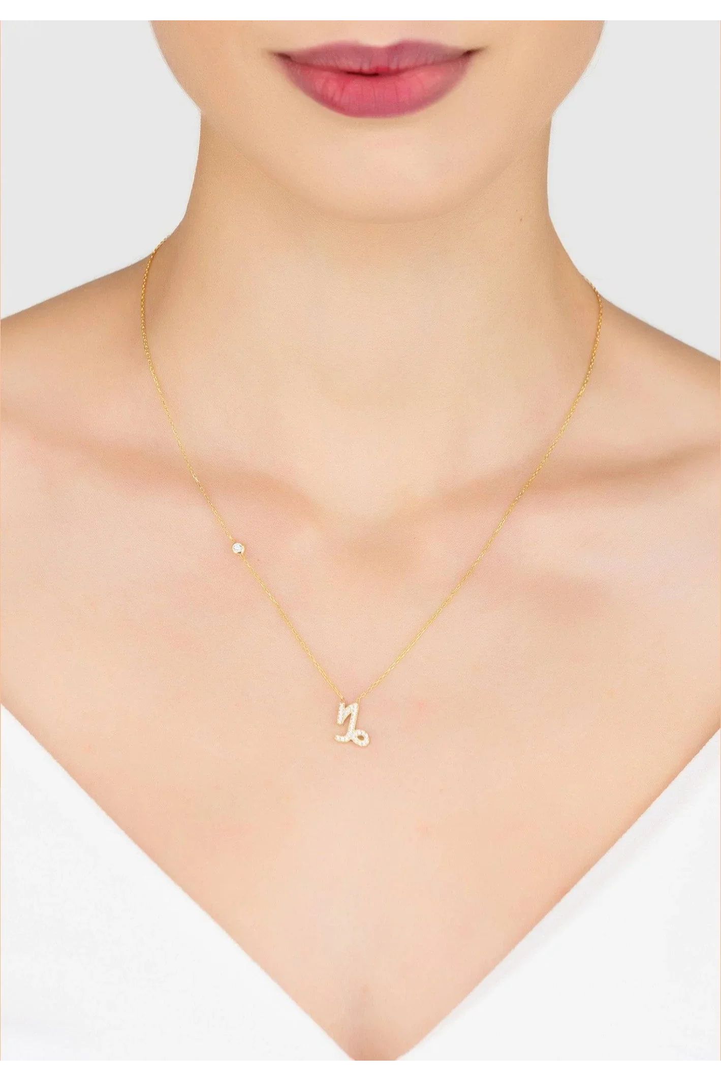 Zodiac Star Sign Pendant Necklace Gold Capricorn - LATELITA Necklaces